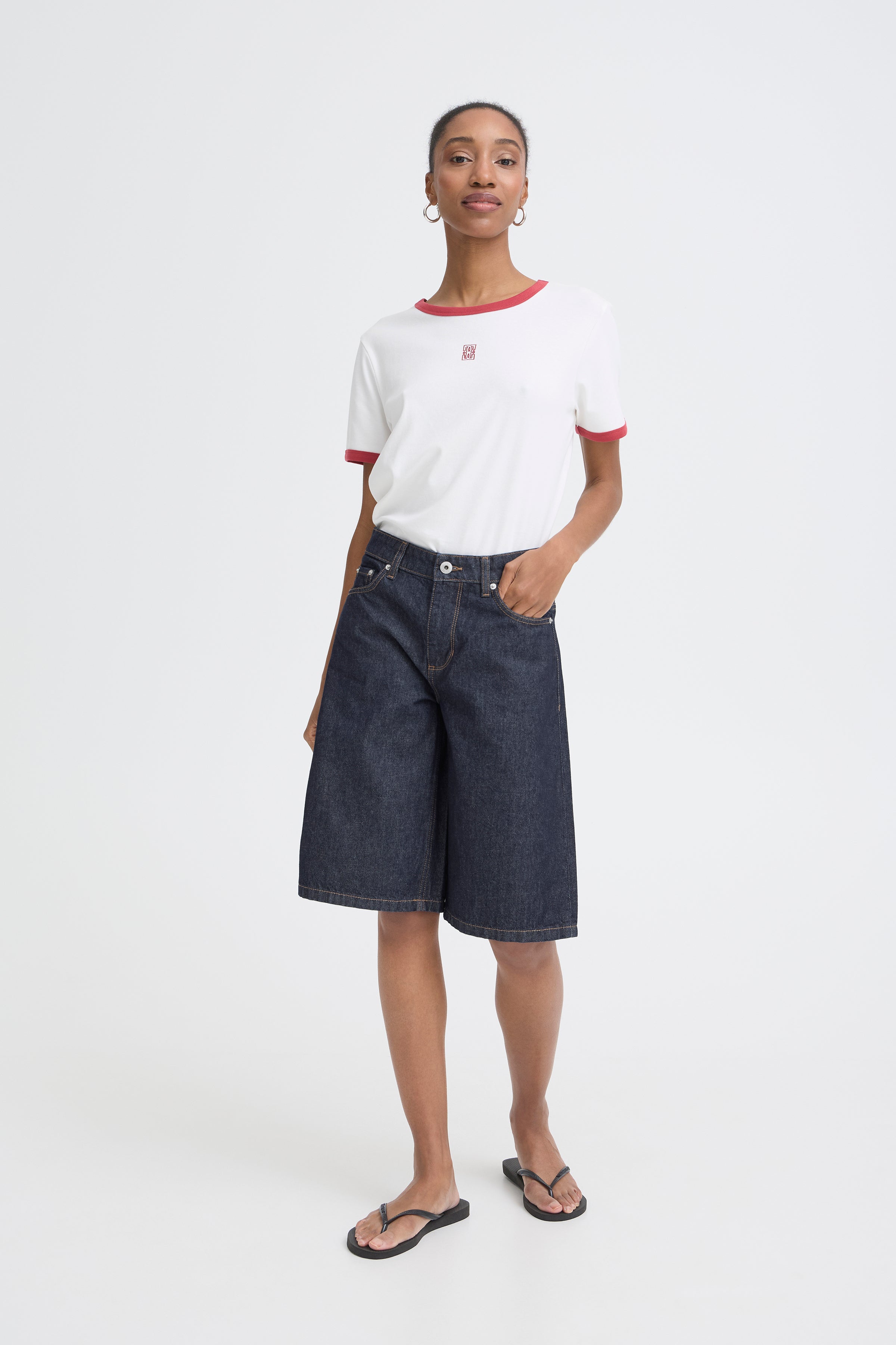 Ichi - IHKirsten Bermuda shorts, mørkeblå