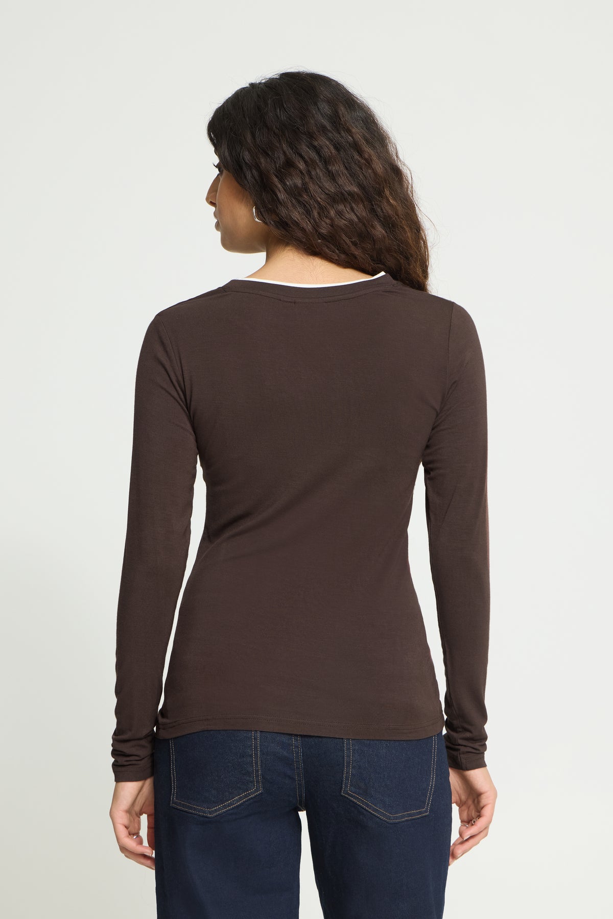 Ichi – IHPHILUCA LS3 Langærmet T-shirt – Coffee Bean