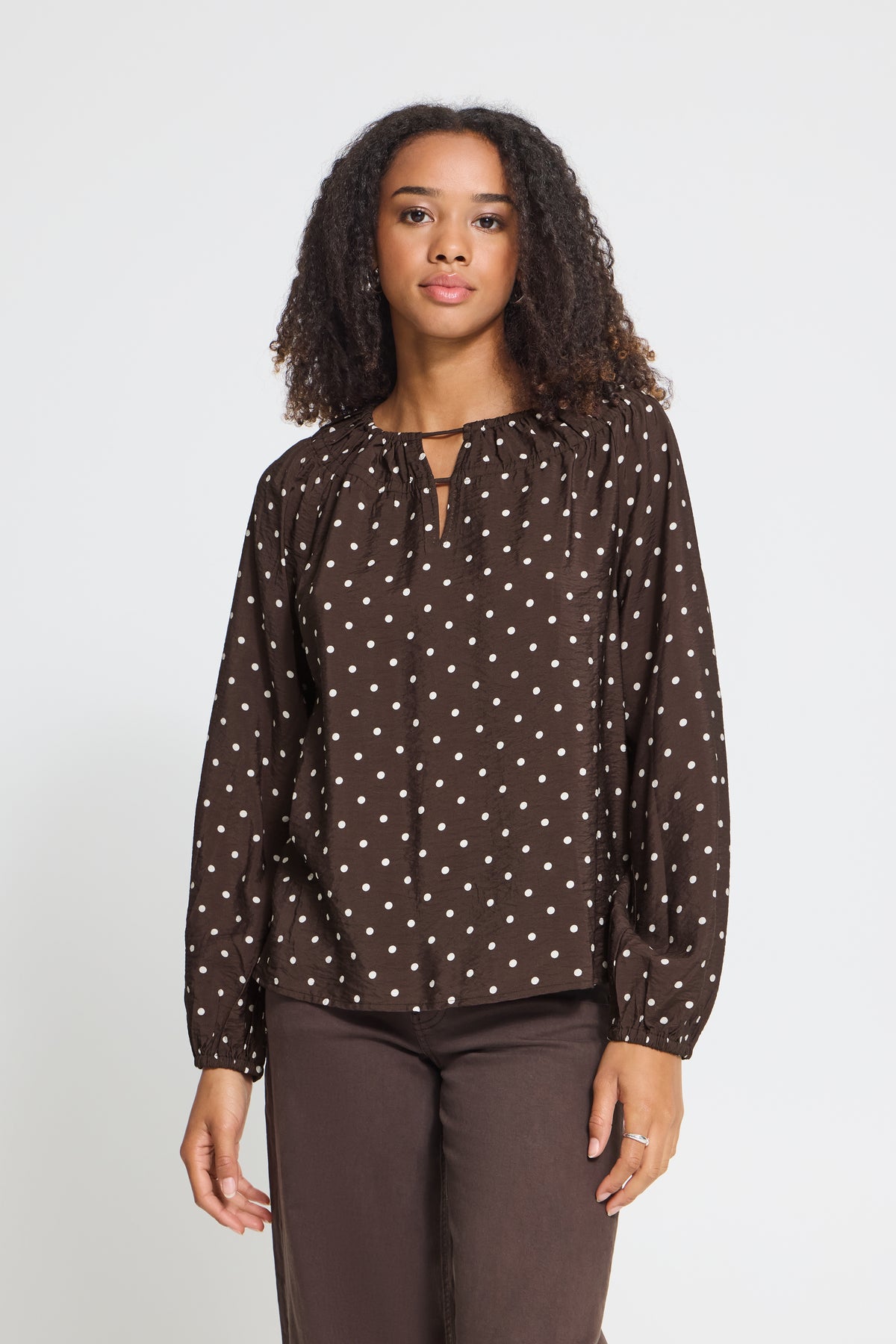 ICHI - IHForana LS Blouse - Birch Dot