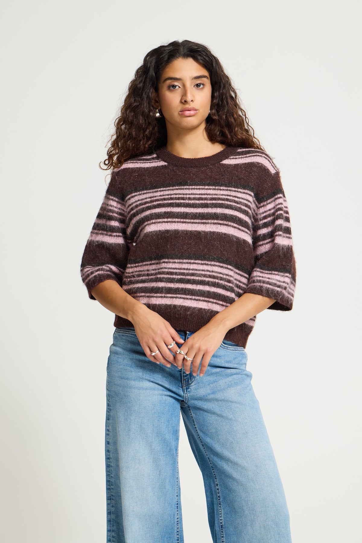 Ichi – IHALLO SS Strik – FUDGE W PINK STRIPES