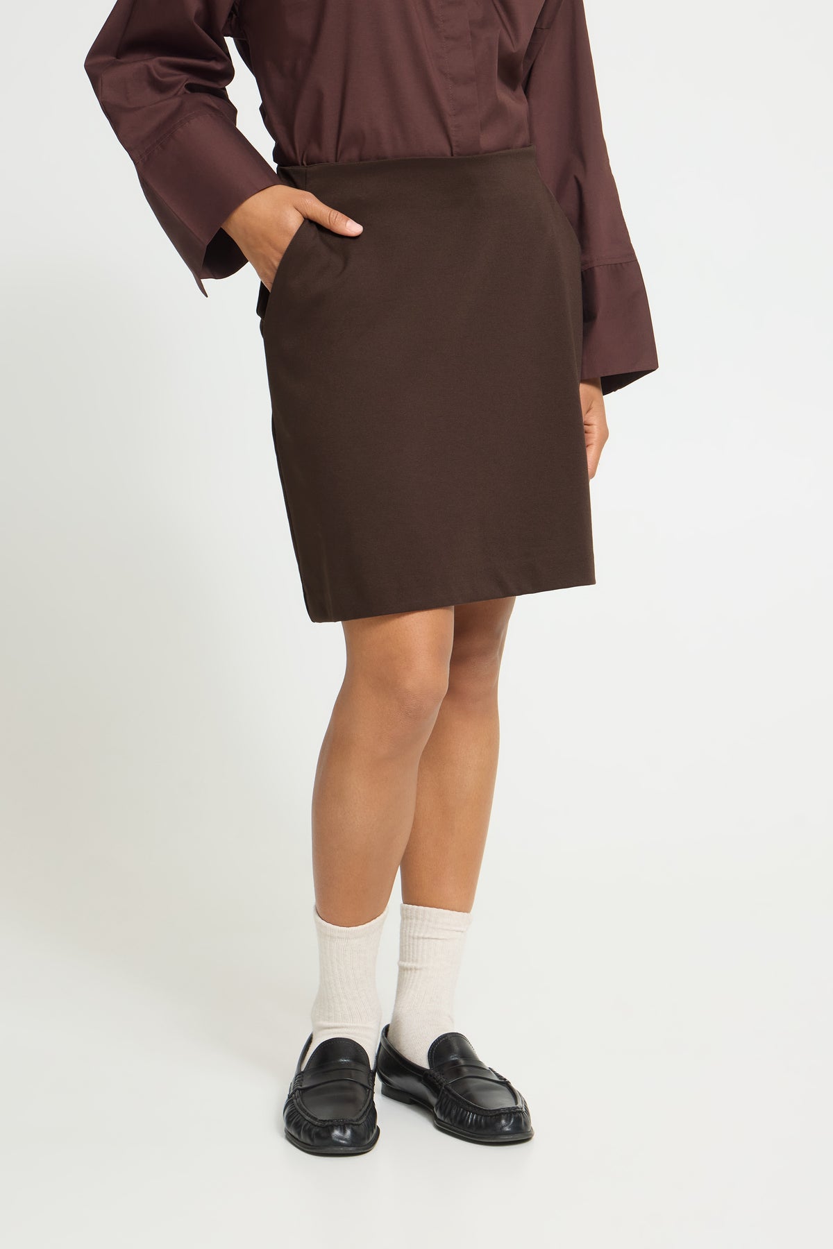 Ichi - IHKate skirt, mørkebrun