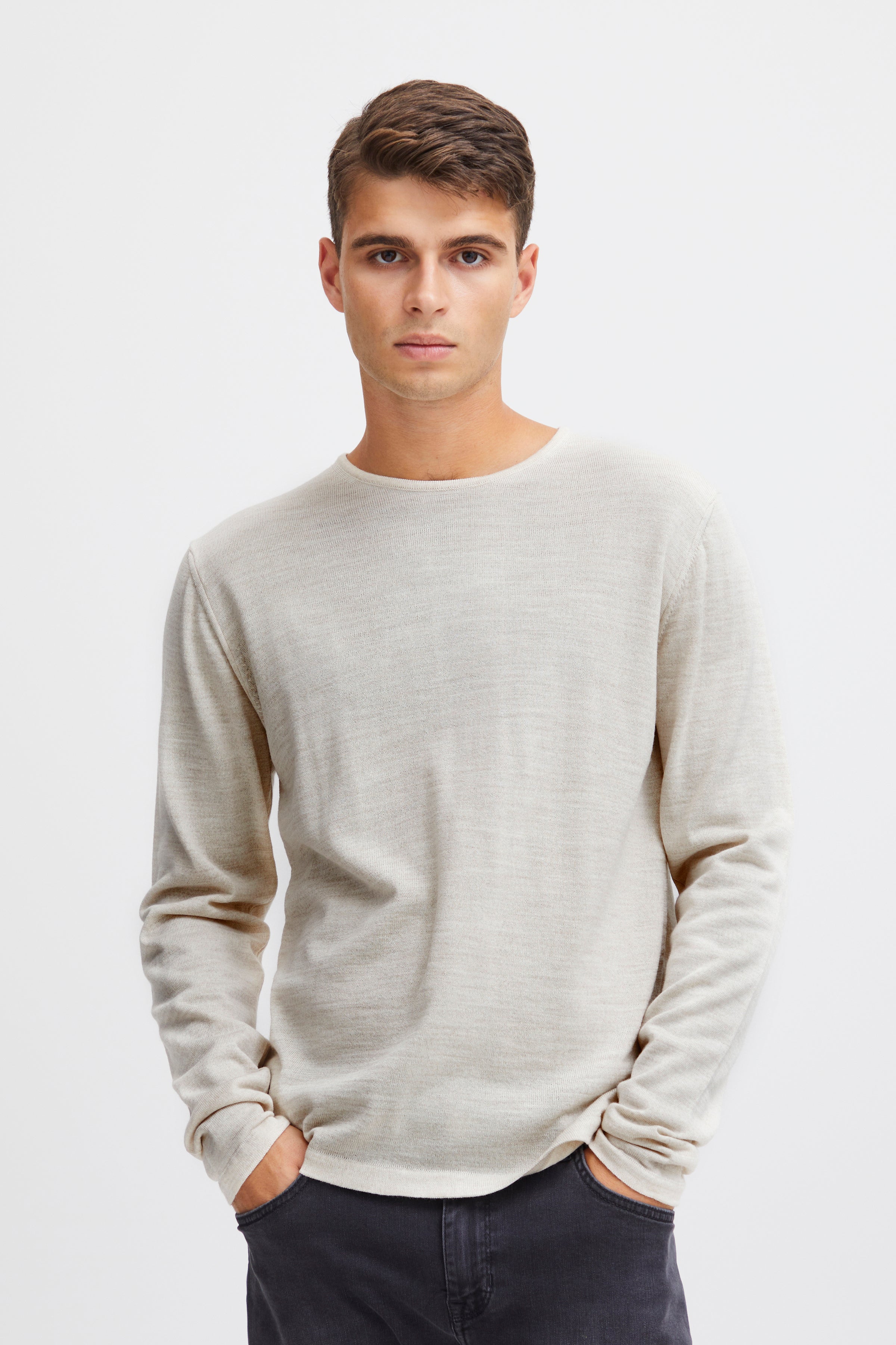 Casual Friday CFKent Merino Strik, Sand