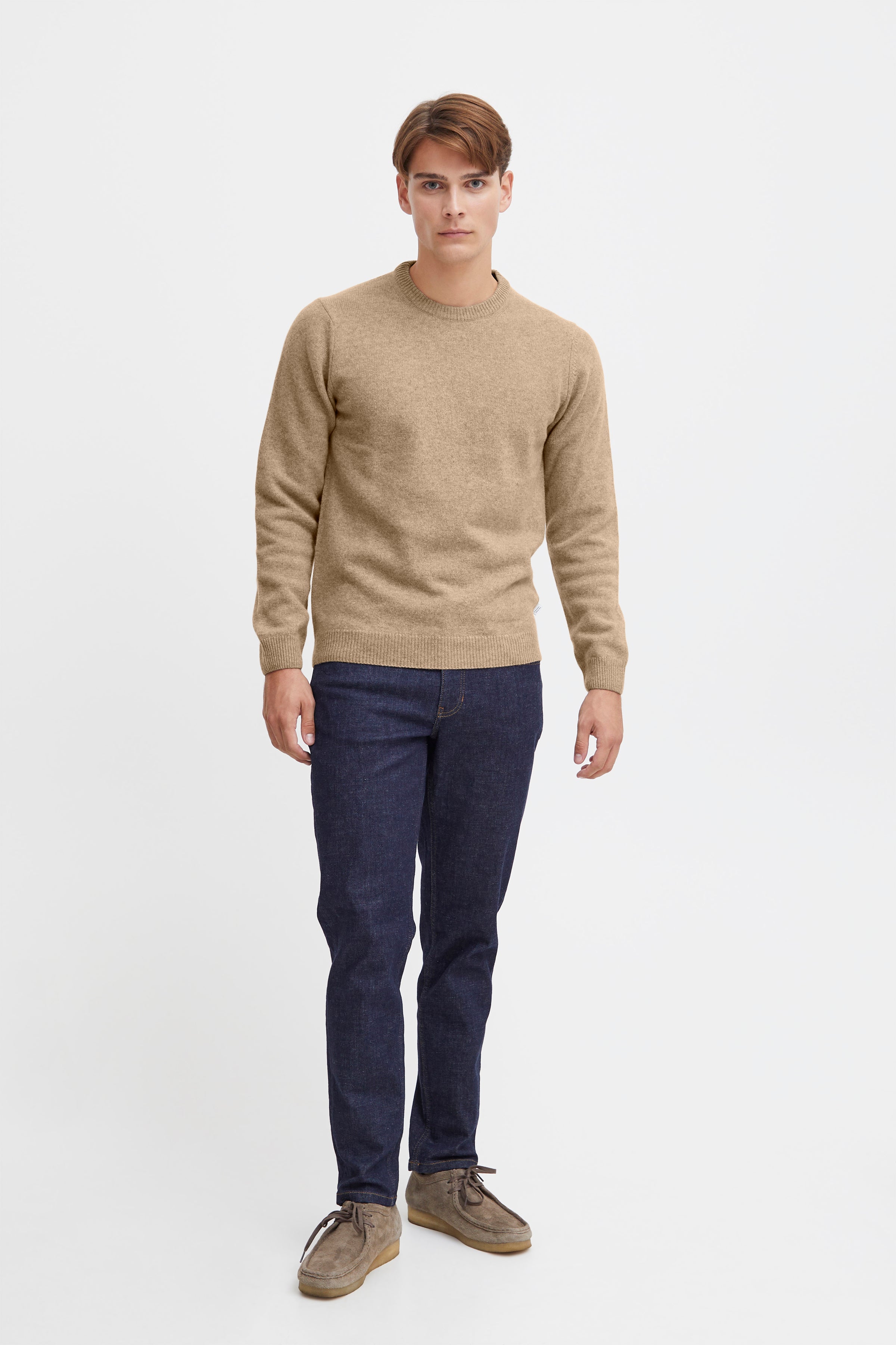 Casual Friday - CFKarl Uldstrik i Sand