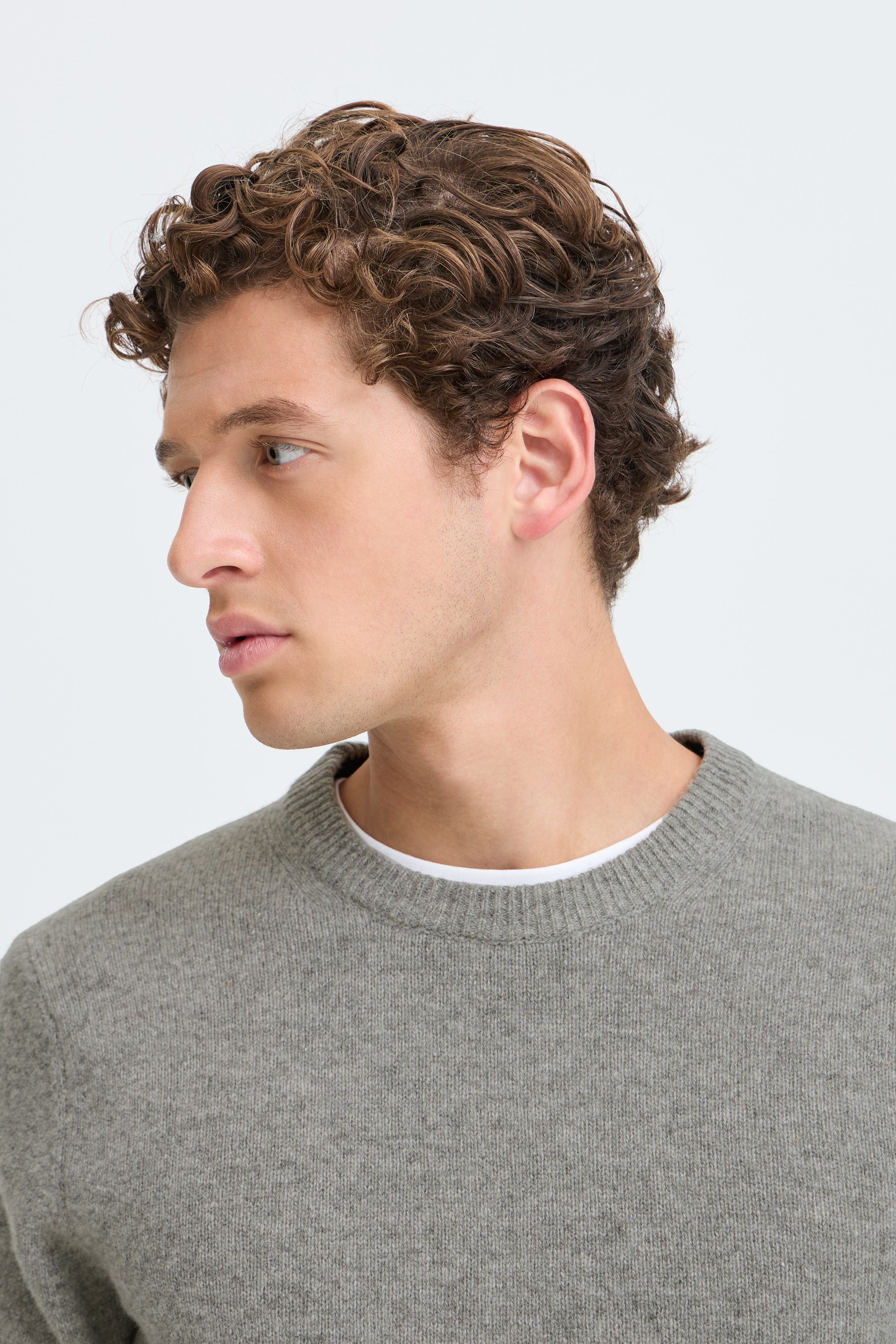 Casual Friday - CFKarl Lambswool Crew Neck Knit Monument