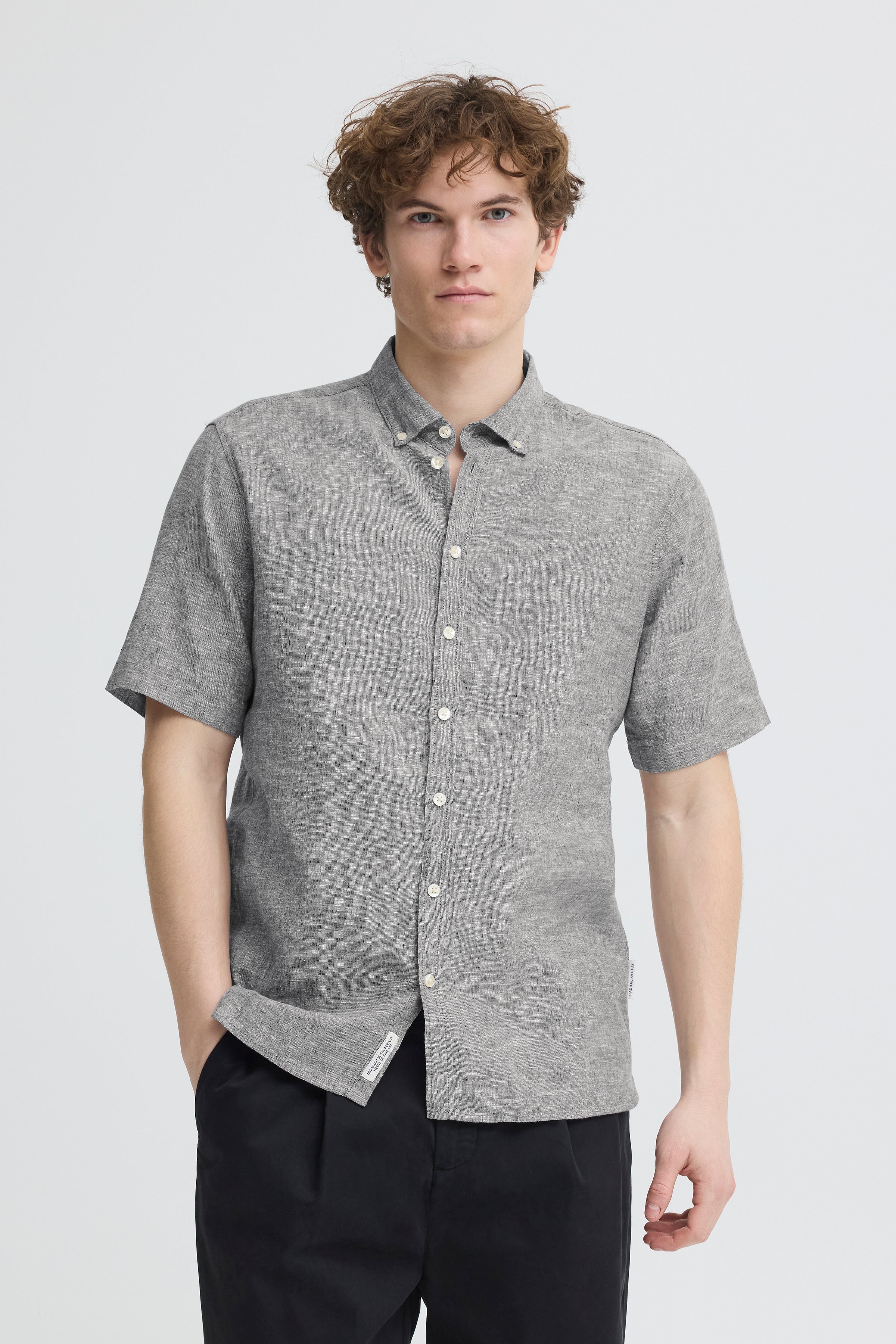 Casual Friday - CFanton Hør skjorte lys grå