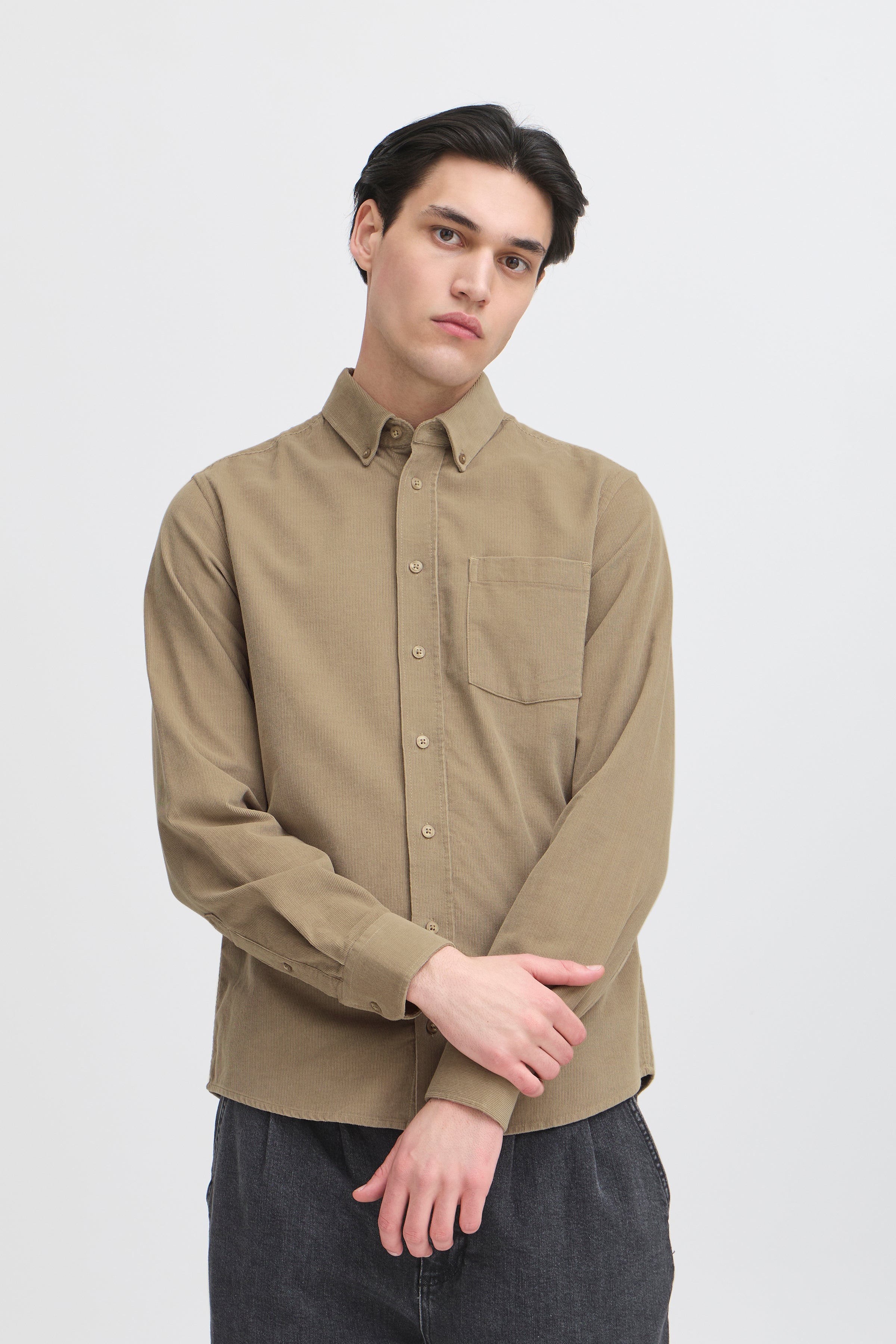 Casual Friday - CFAnton fløjlskjorte, Cashew