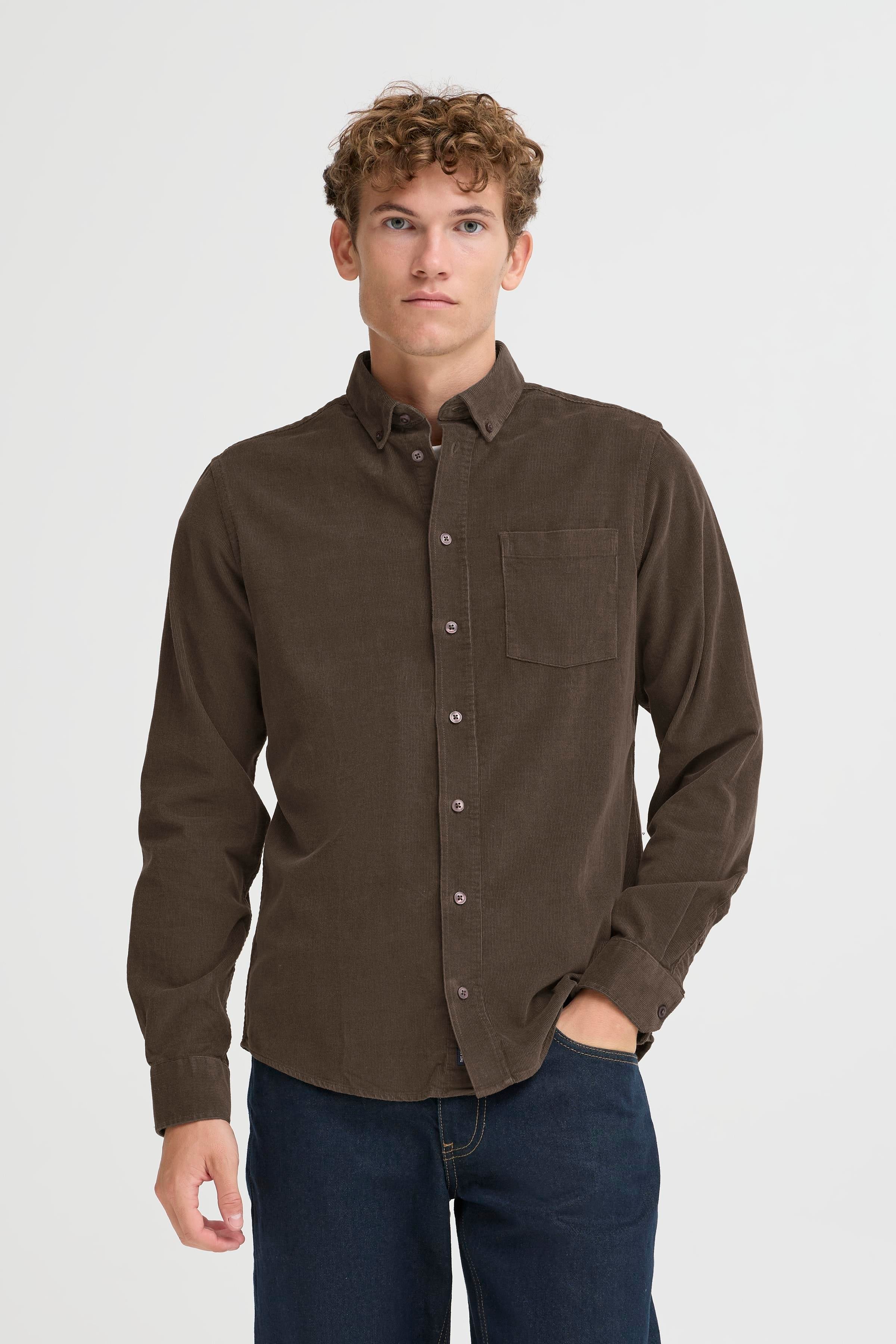 Casual Friday - CFAnton fløjlskjorte, dark olive