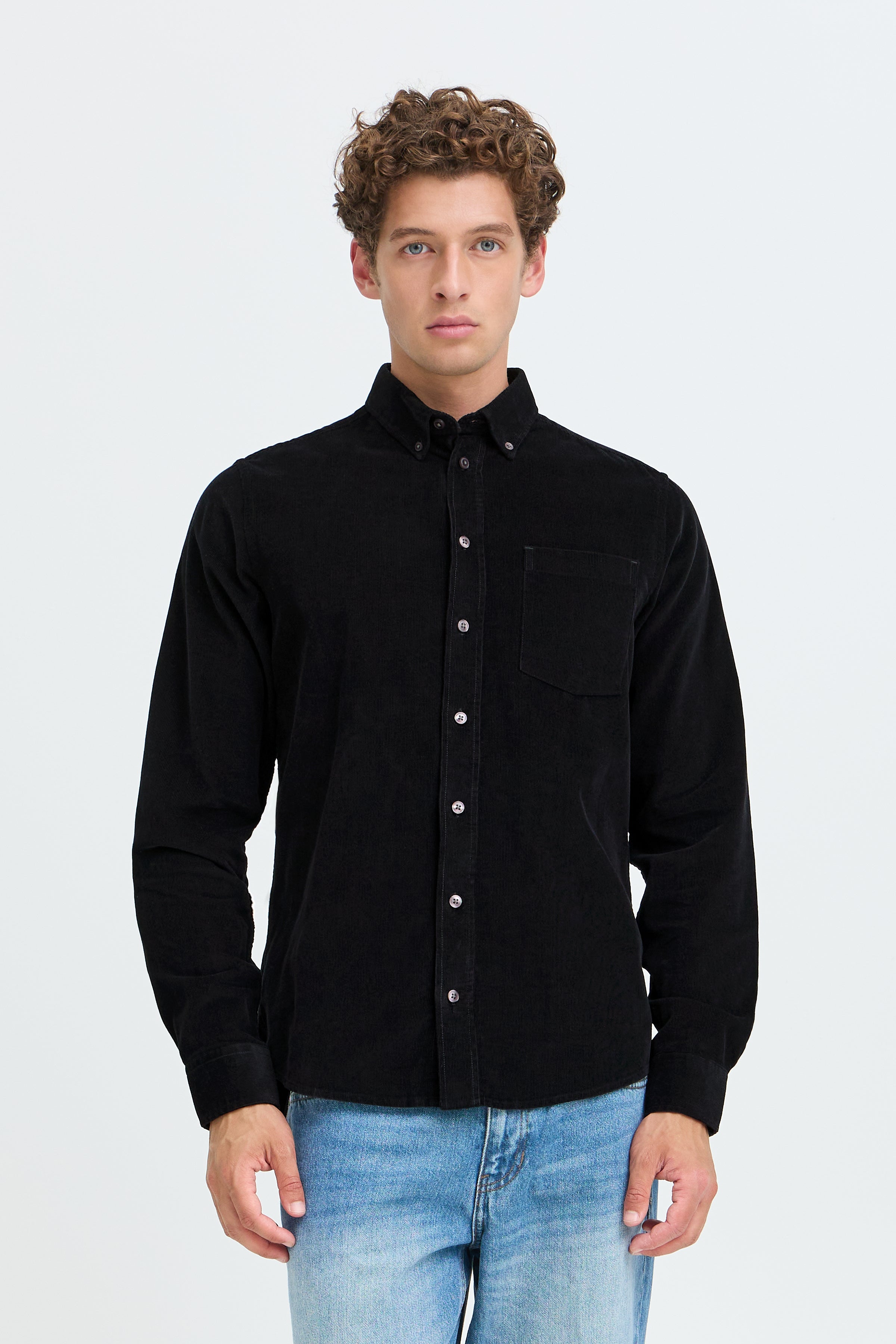 Casual Friday - CFAnton Fløjl Skjorte, Sort