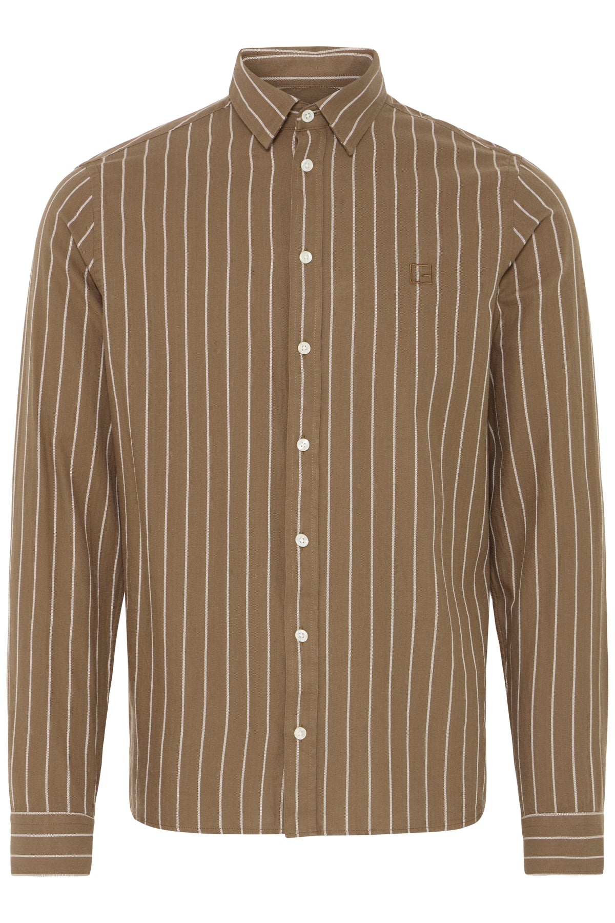 Casual Friday - CFANTON LS BD Striped Shirt Chocolate Chip