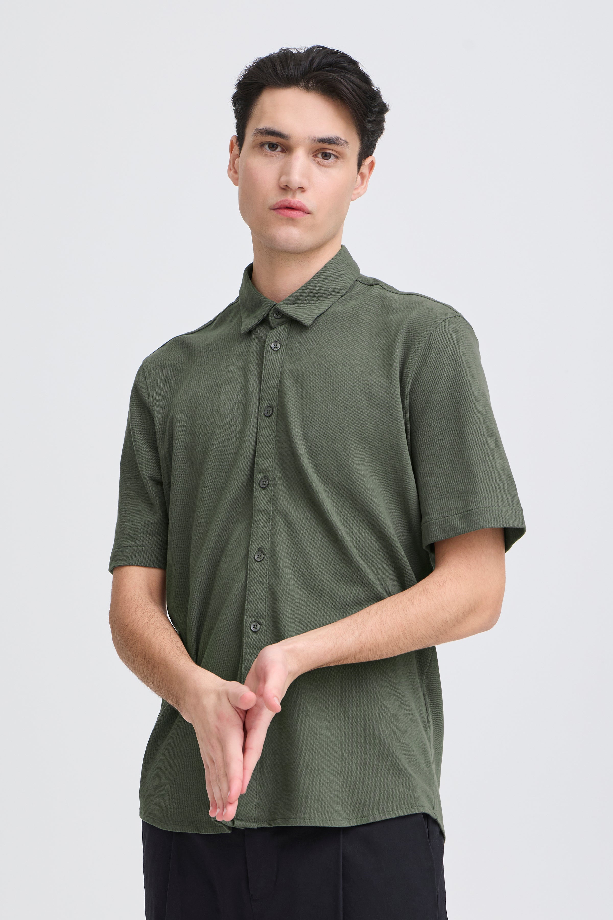 Casual Friday - CFFolke Pique Skjorte Beetle