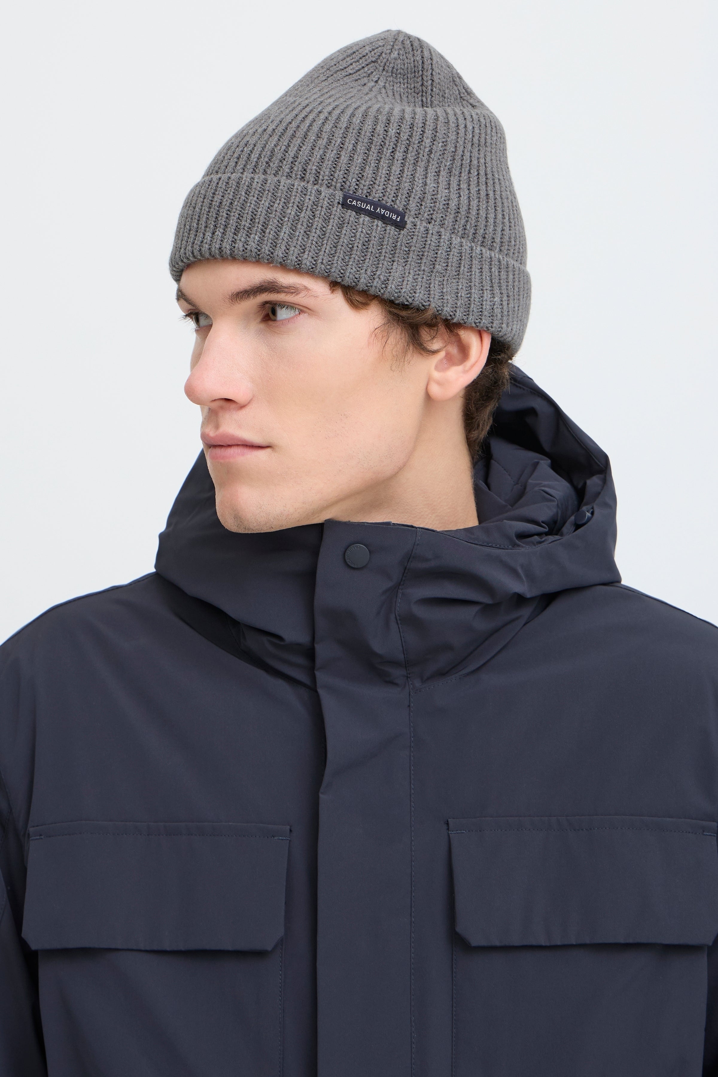 Casual Friday - CFAlkin Rib Beanie i grå