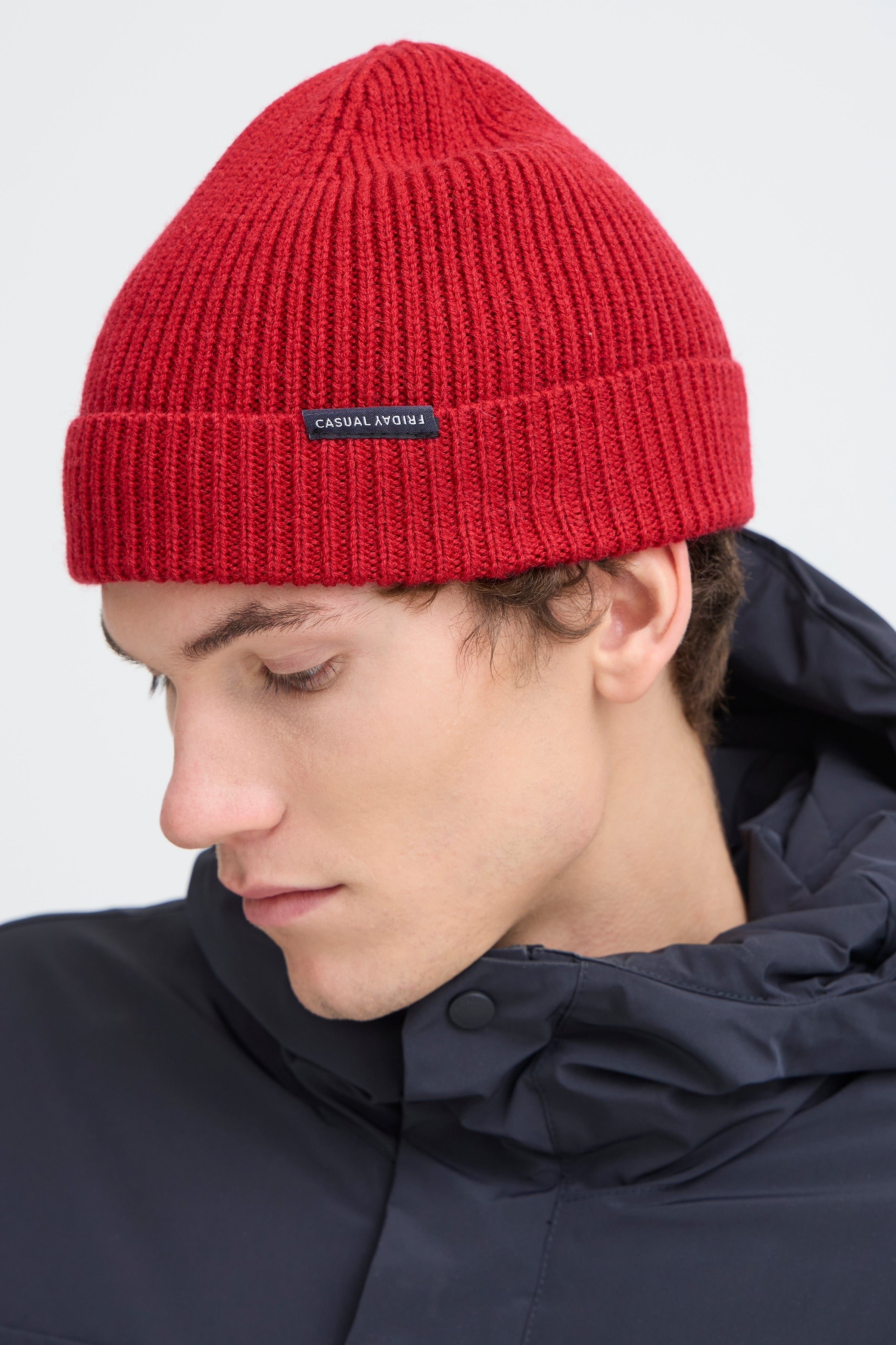 Casual Friday - CFAlkin Rib Beanie i rød