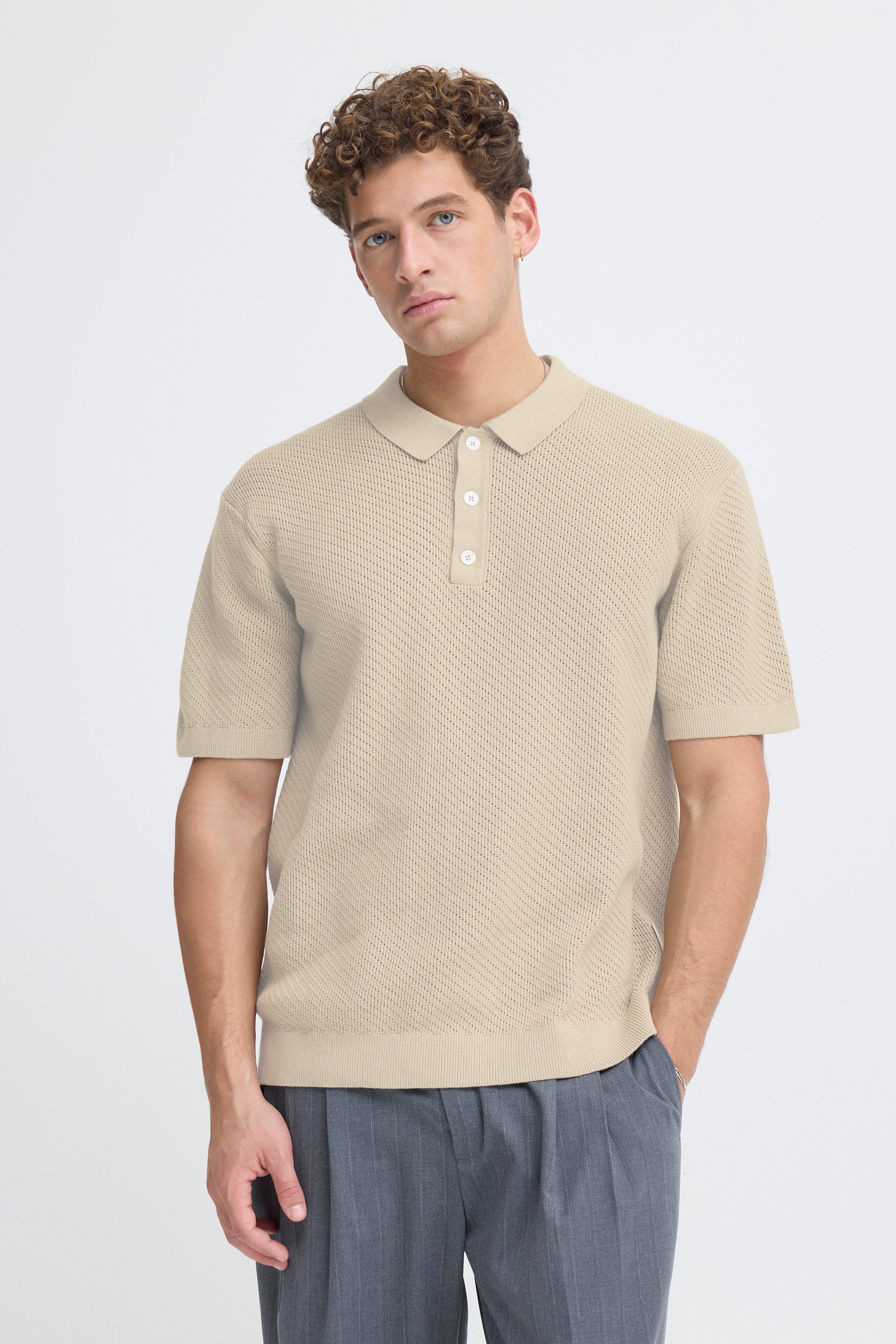 Casual Friday - CFISAKSSON Polo Strik Sand