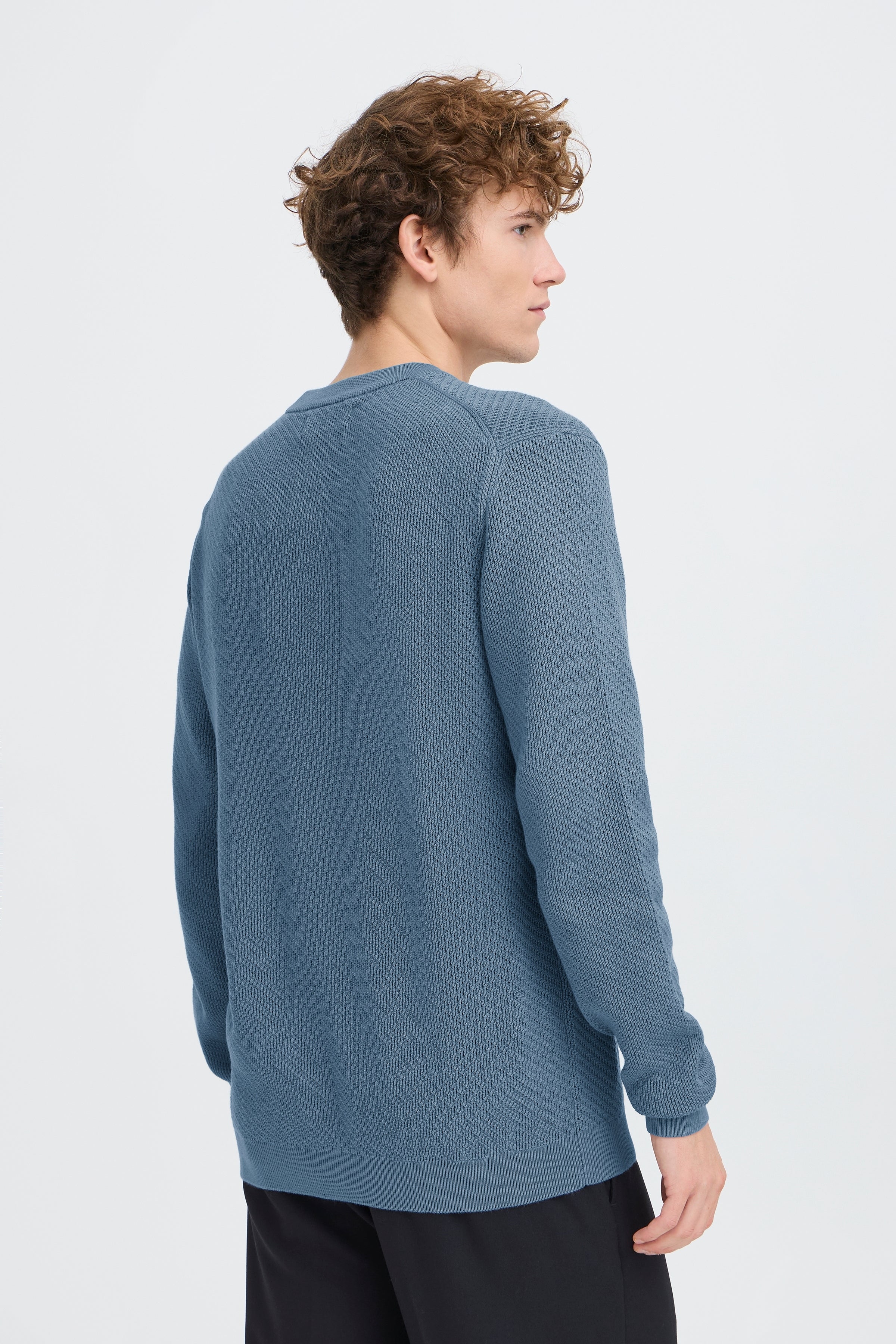 Casual Friday - Cfisaksson struktureret sweater i blå