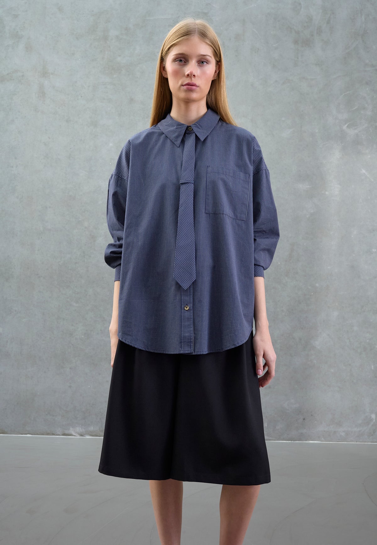 Love & Divine - Love1645-1 Shirt Navy Ceck