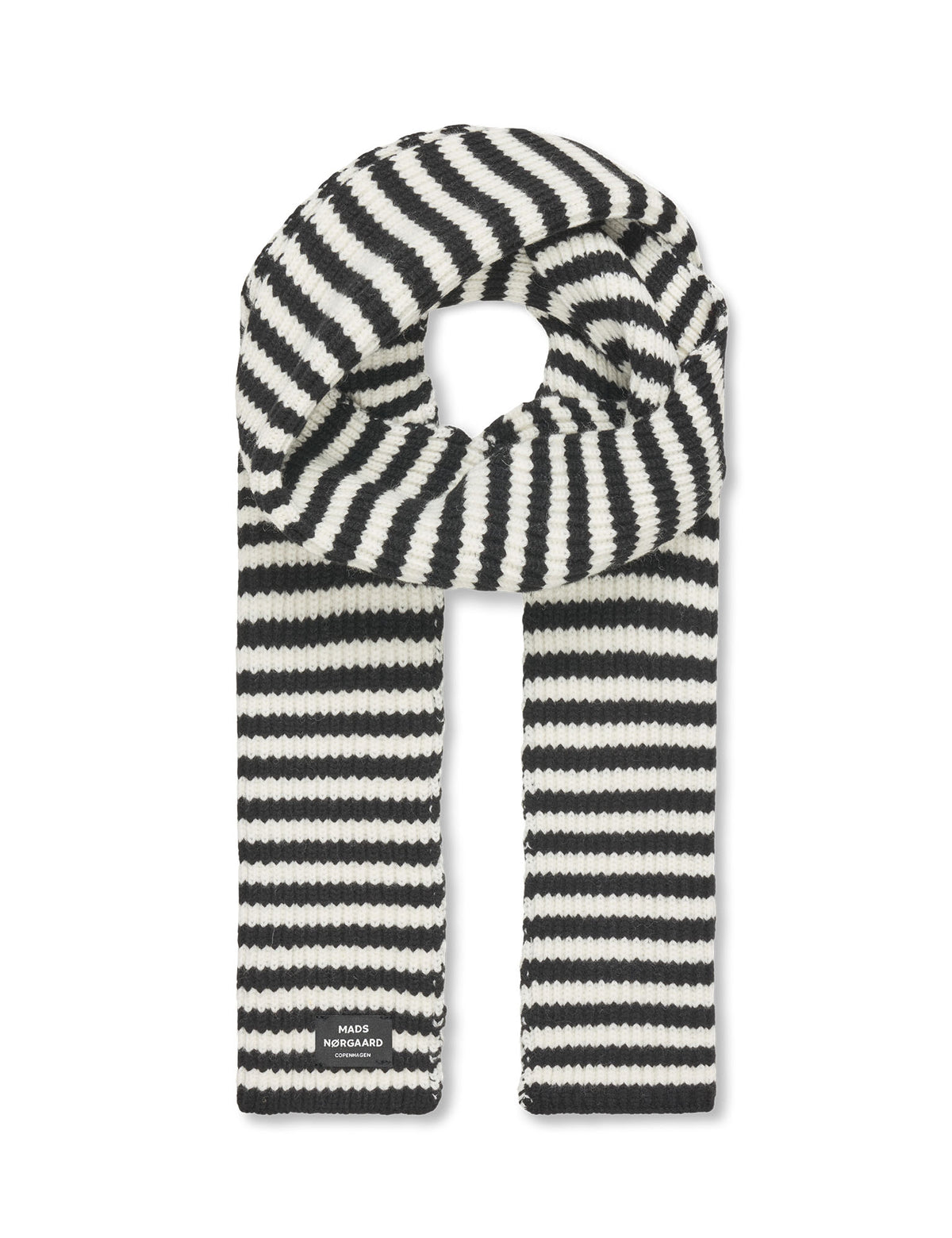 Mads Nørgaard - One Wool Basil Scarf Black/White