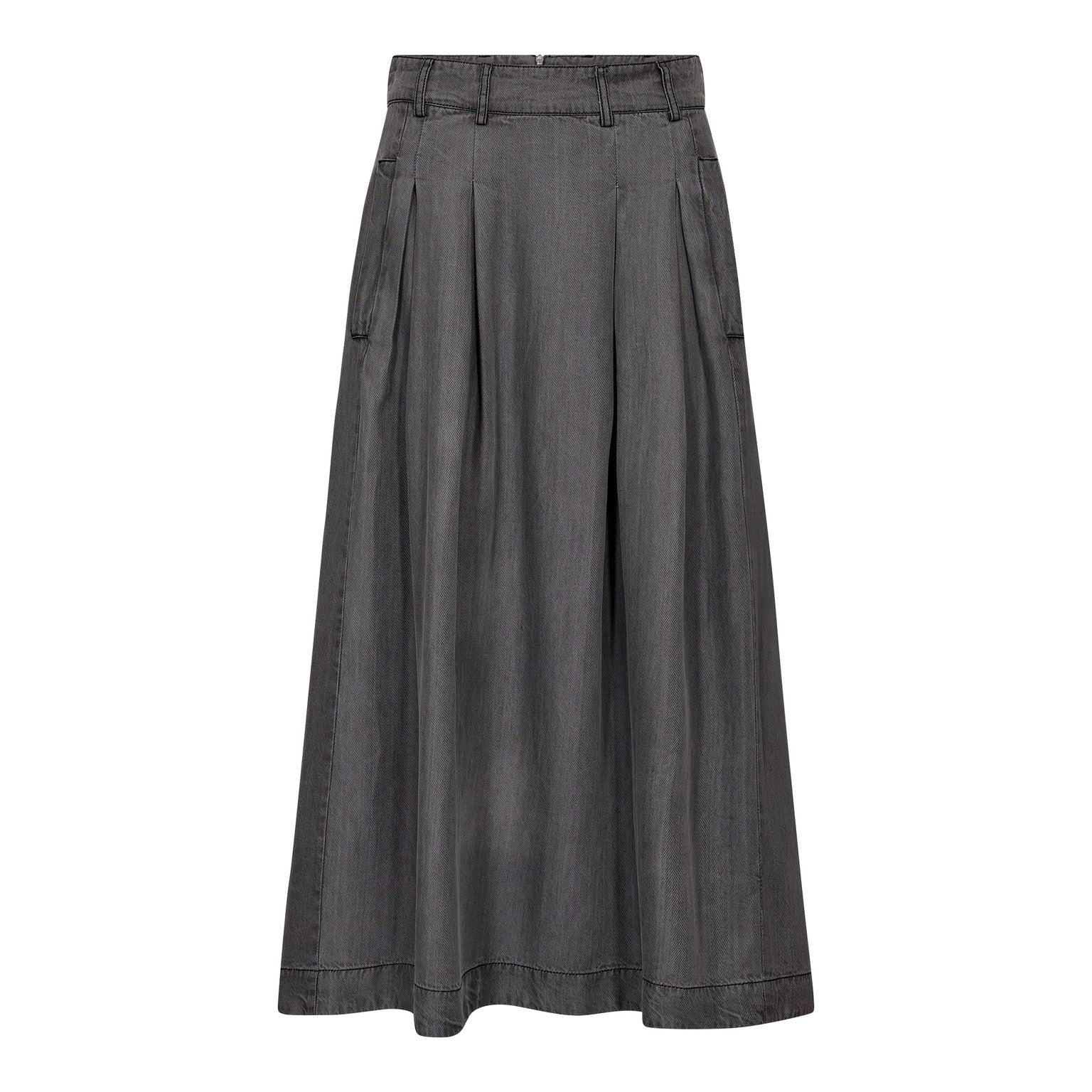 Co' Couture - AnyaCC Denim Pleat Skirt i grå denim