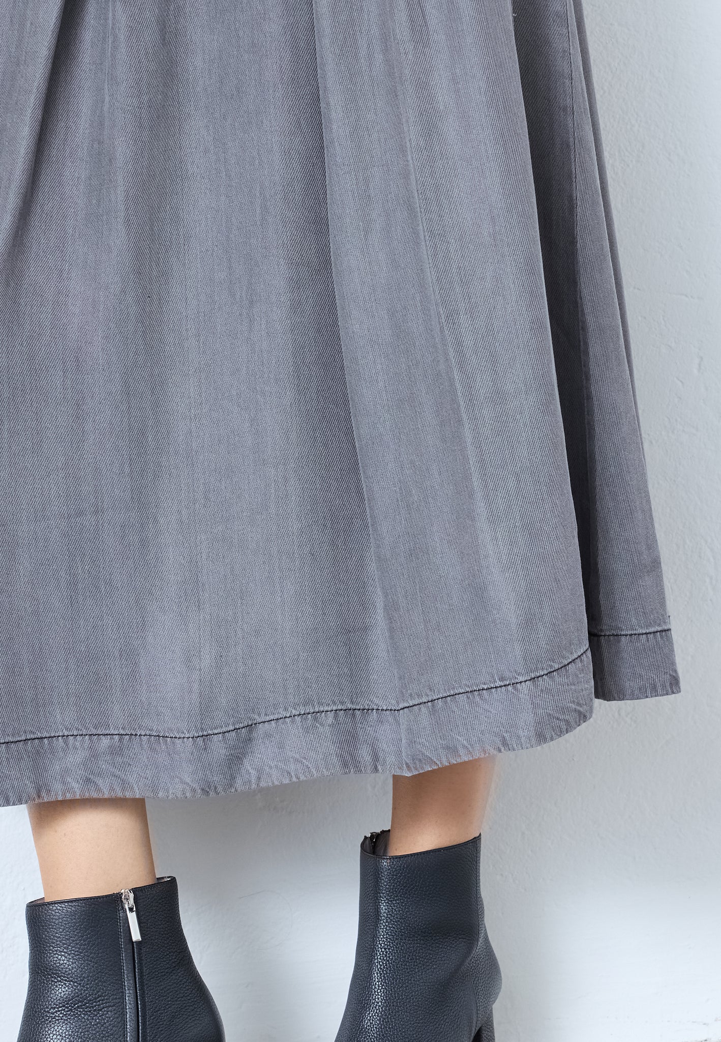 Co' Couture - AnyaCC Denim Pleat Skirt i grå denim