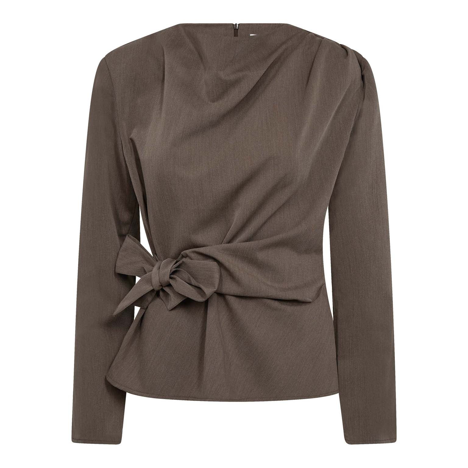 Co' Couture - TangaCC Pleat Blouse i walnut