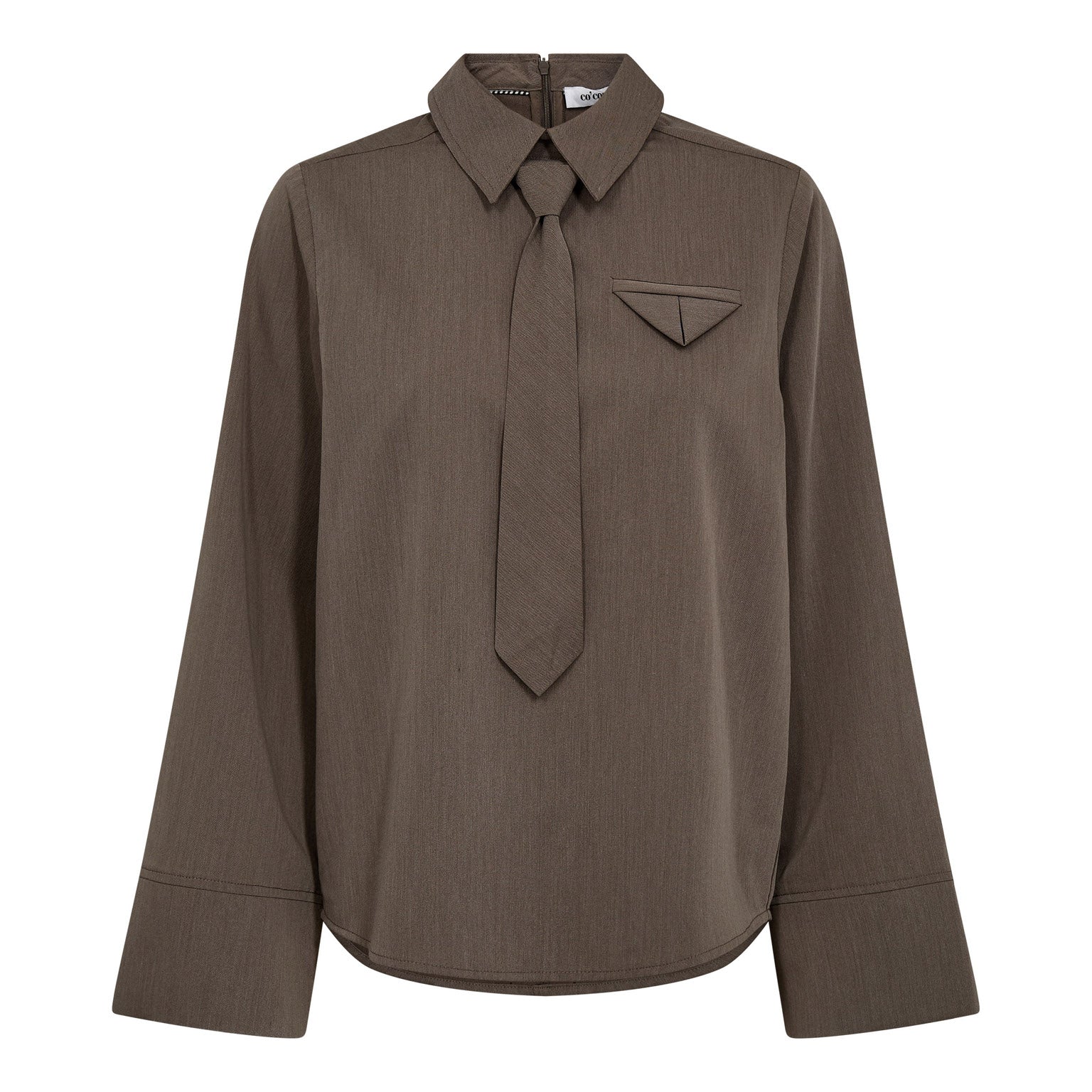 Co' Couture - TengaCC Tie Blouse i walnut