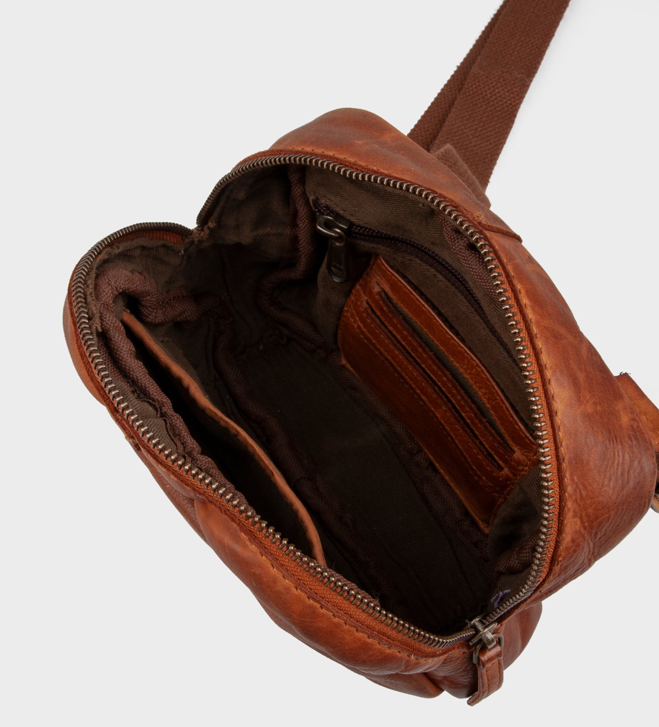 Optima Urban Leather Bumbag Cognac