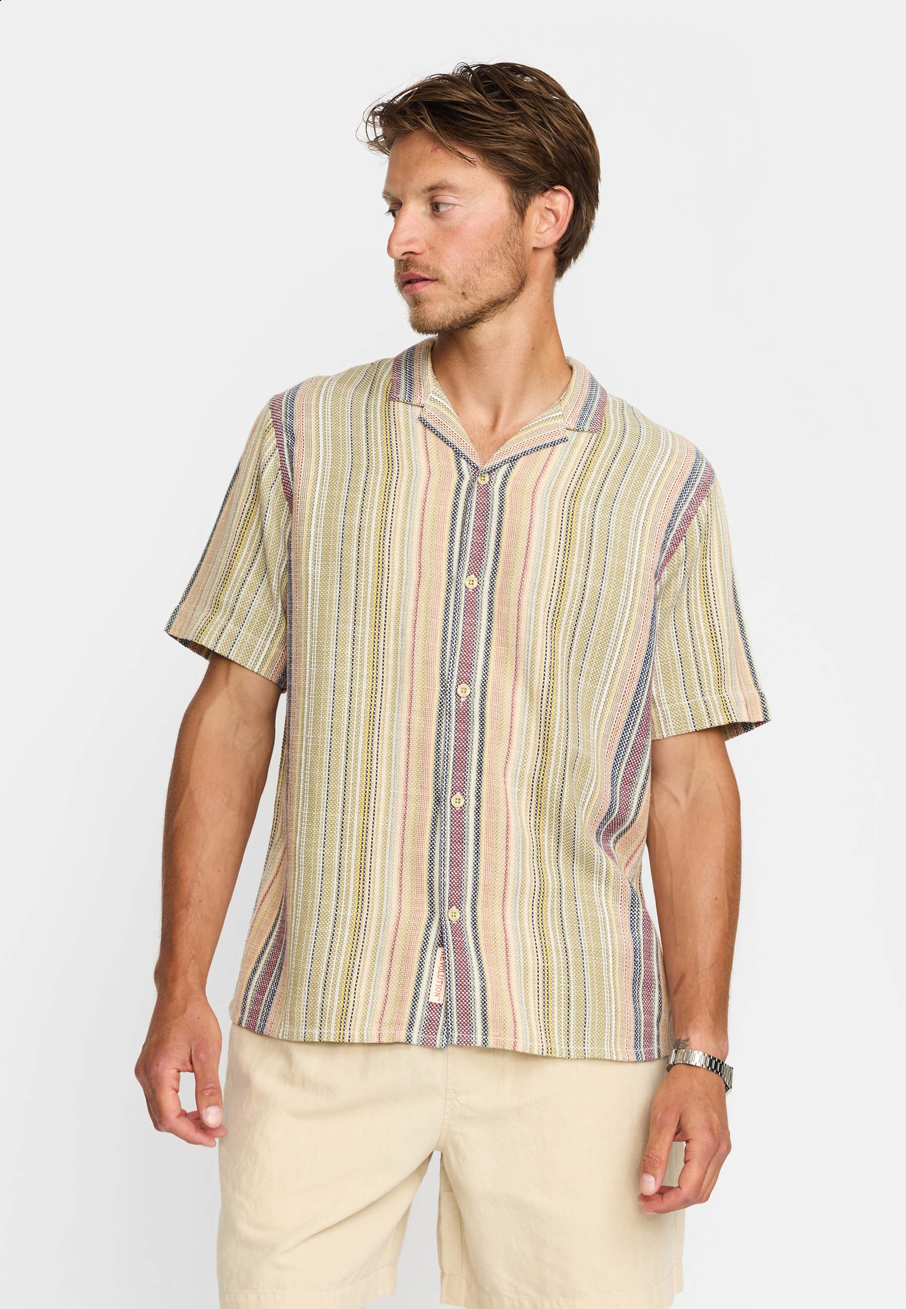 Revolution - Short-sleeved Cuban Shirt Army