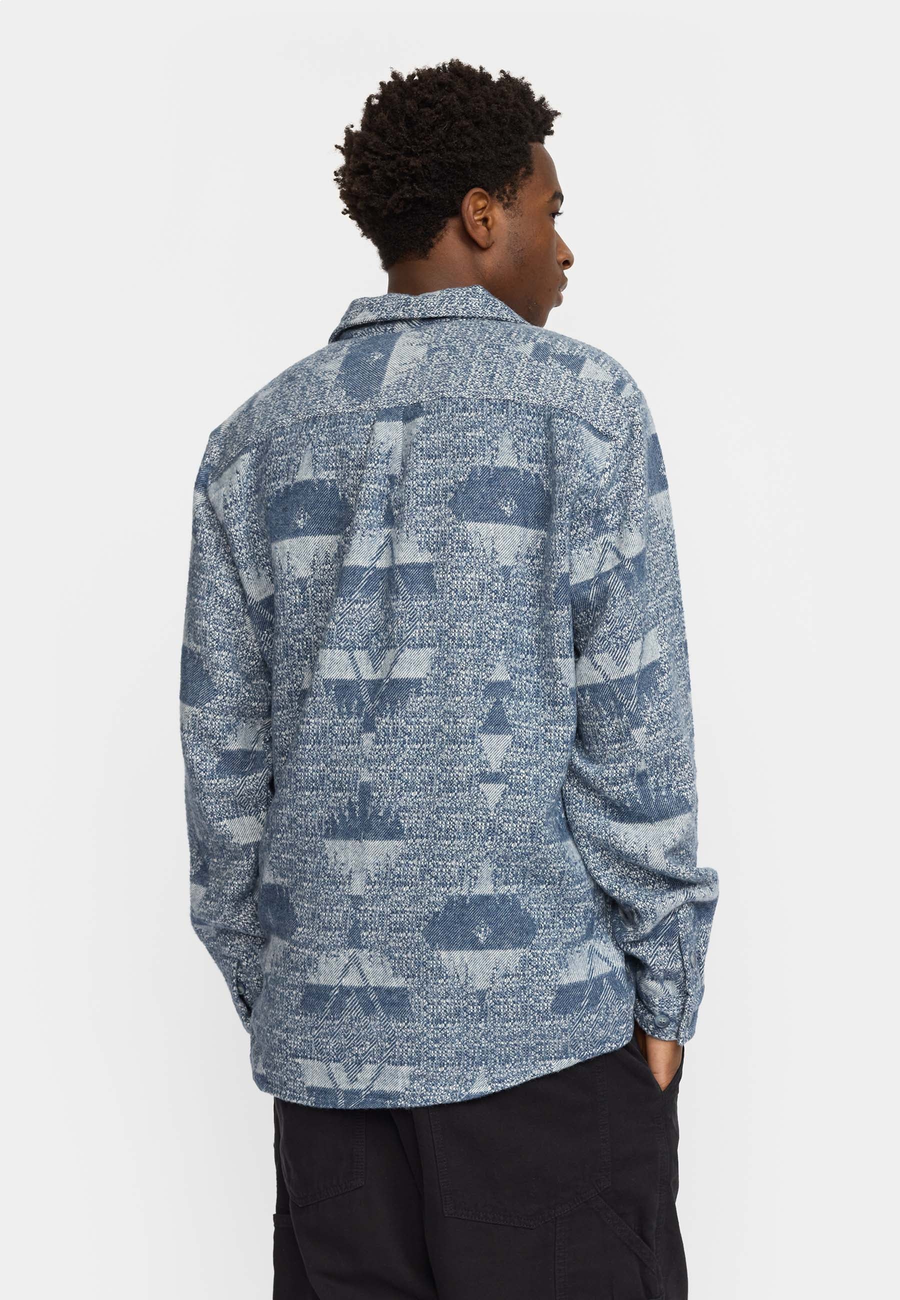 Revolution - Casual Shirt i Blue Pattern