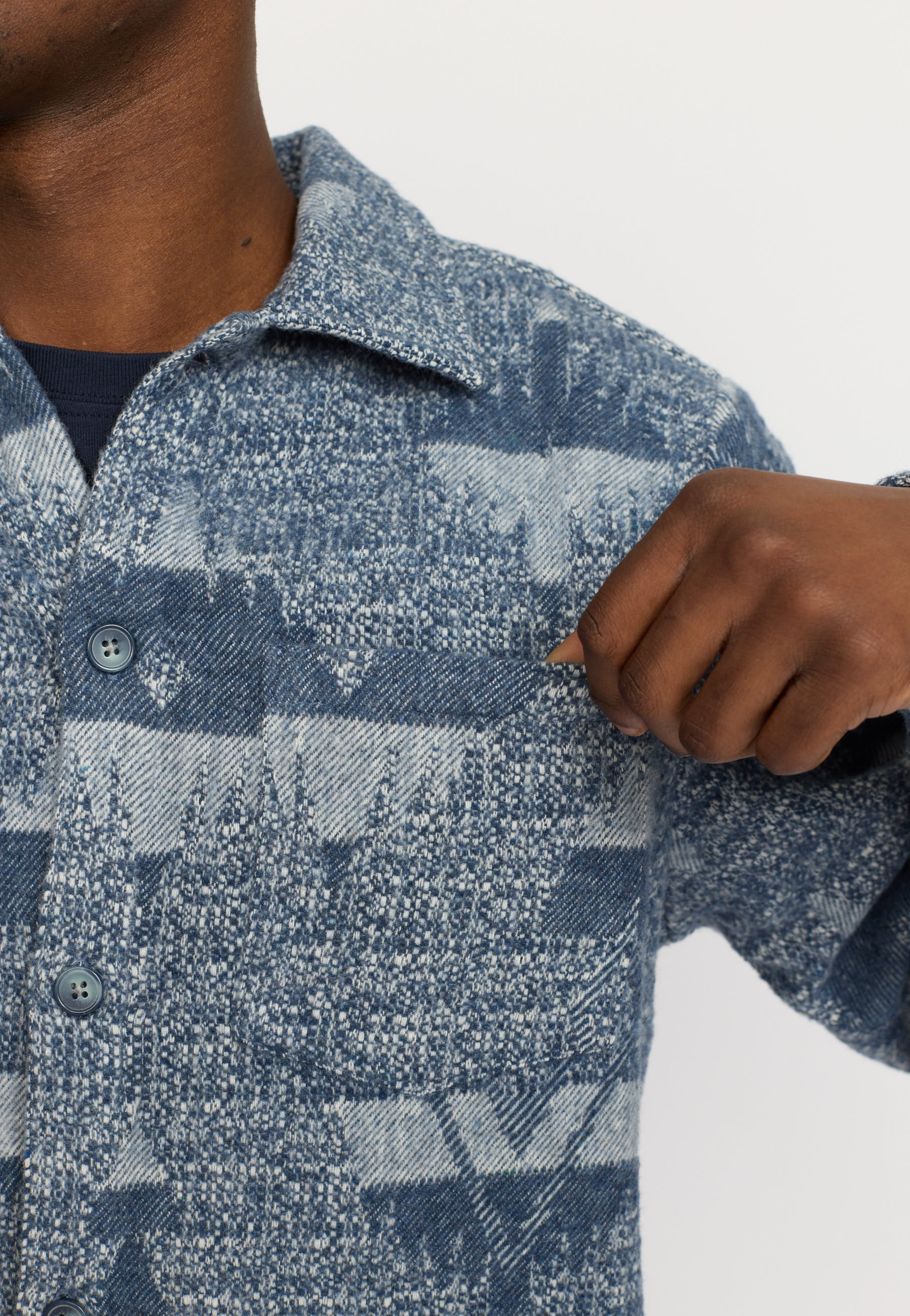 Revolution - Casual Shirt i Blue Pattern