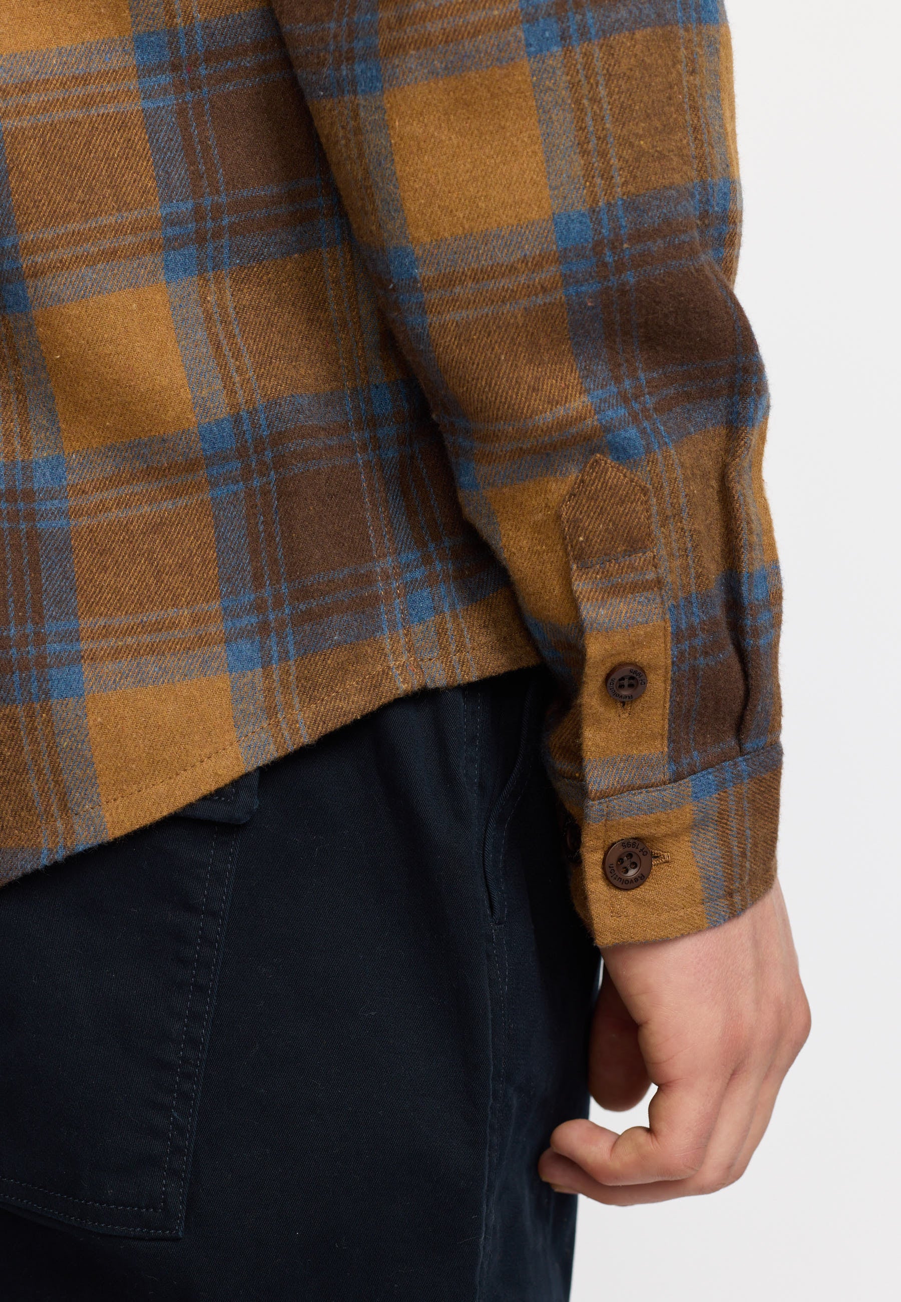 Revolution - Loose Shirt i Brown Check