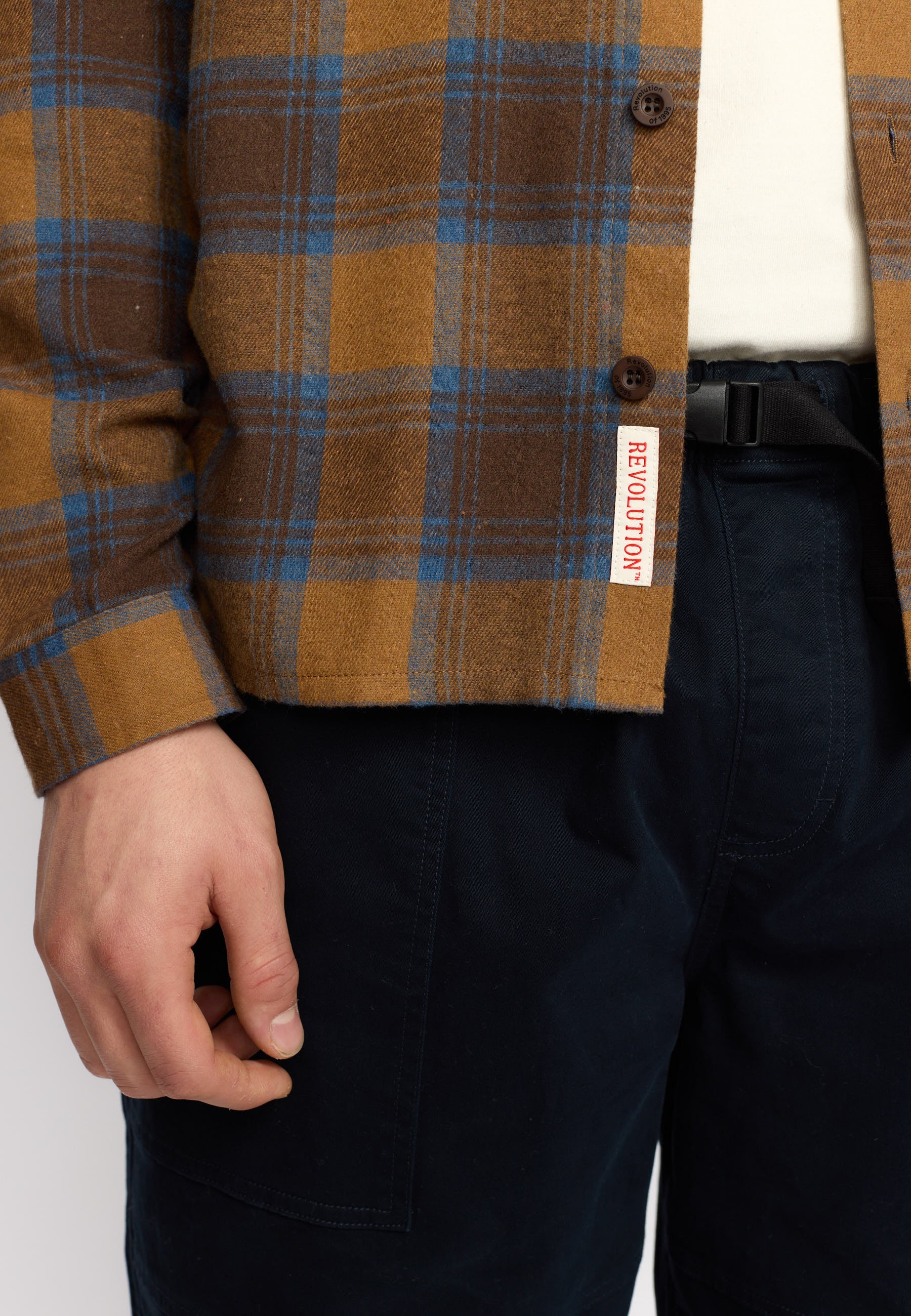 Revolution - Loose Shirt i Brown Check