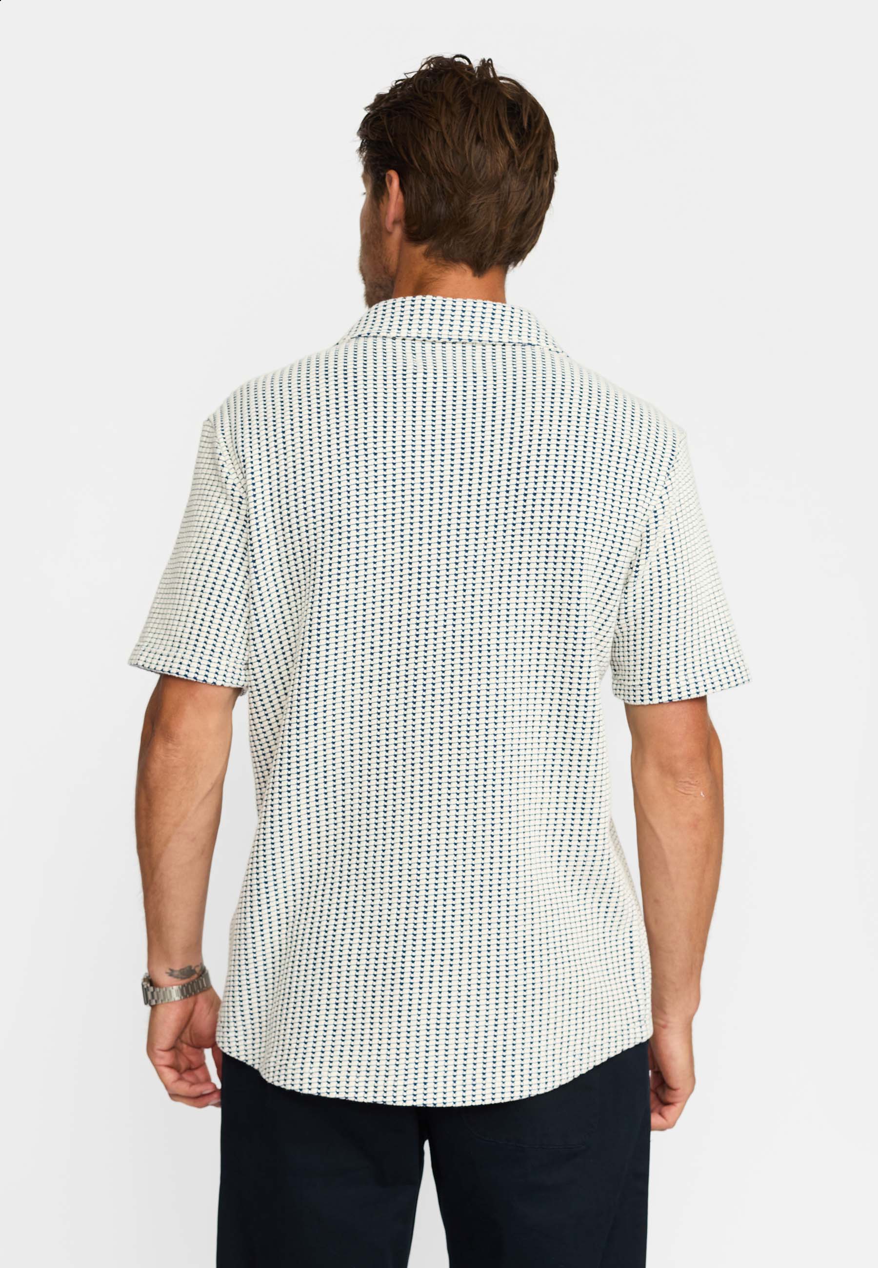 Revolution - Short-sleeved Cuban Shirt Offwhite