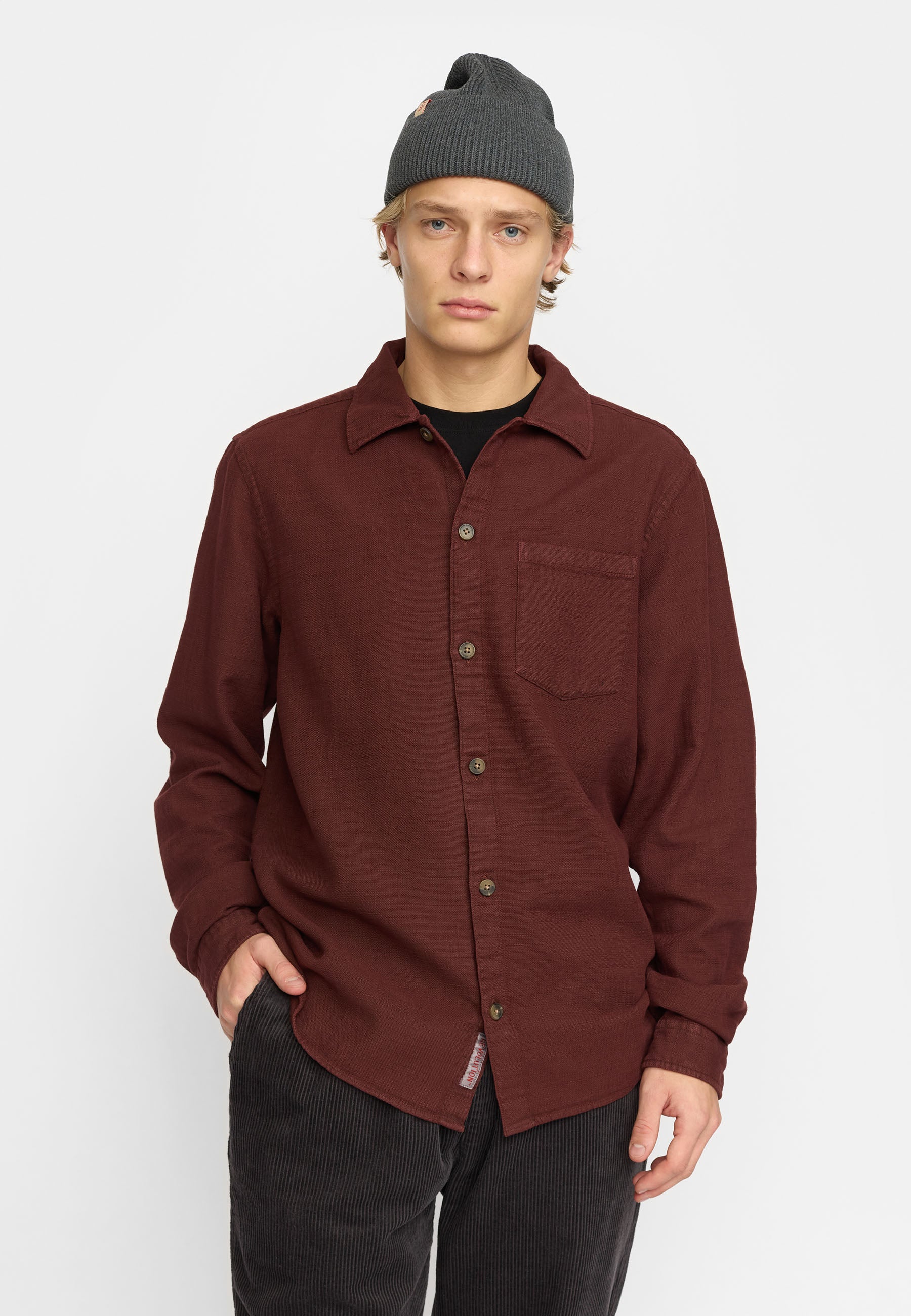 Revolution - Casual Skjorte i Burgundy