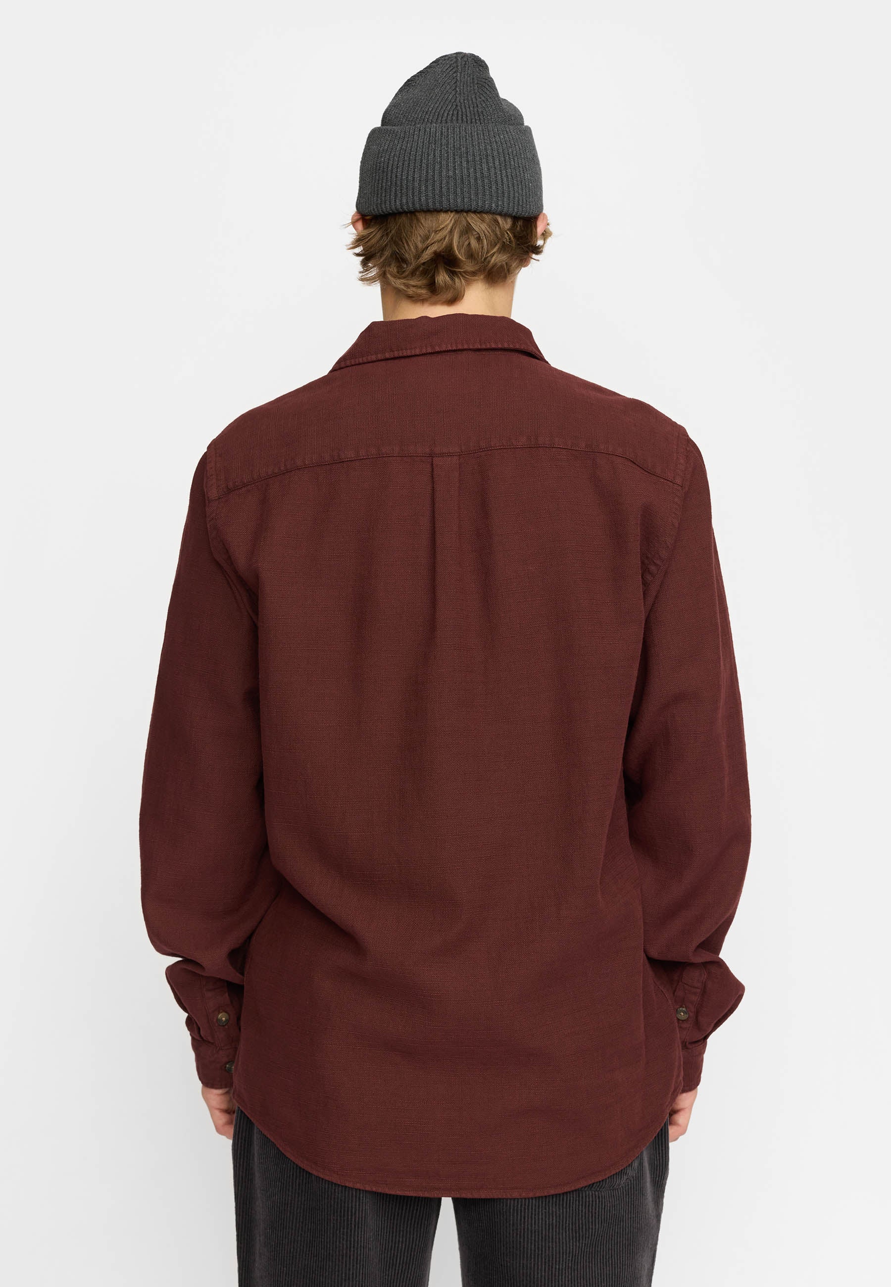 Revolution - Casual Skjorte i Burgundy