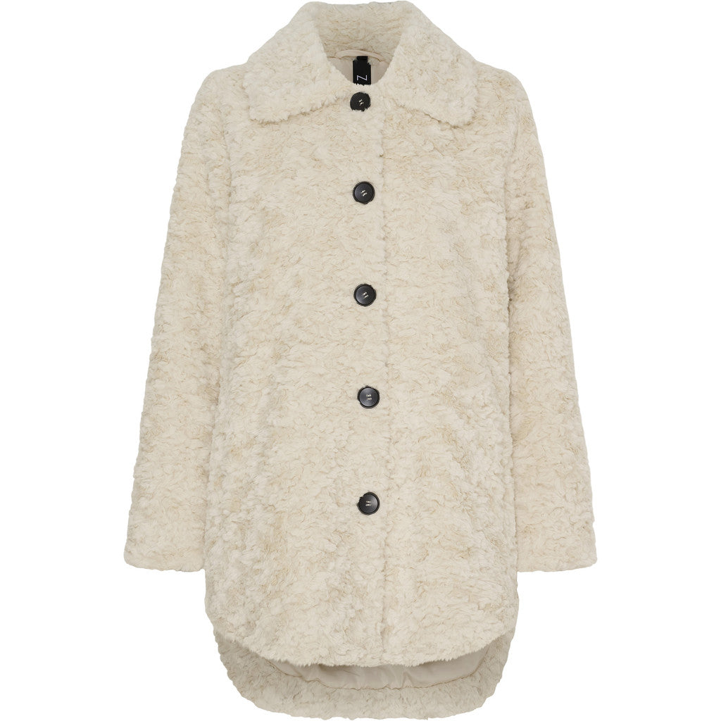 Notyz - Fake fur jakke i beige