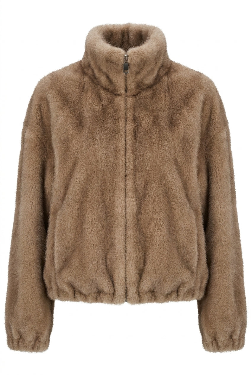 Notyz - NOFindlay Faux Fur Bomber, Taupe