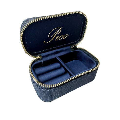 Small Jewelry Box Navy Stripe