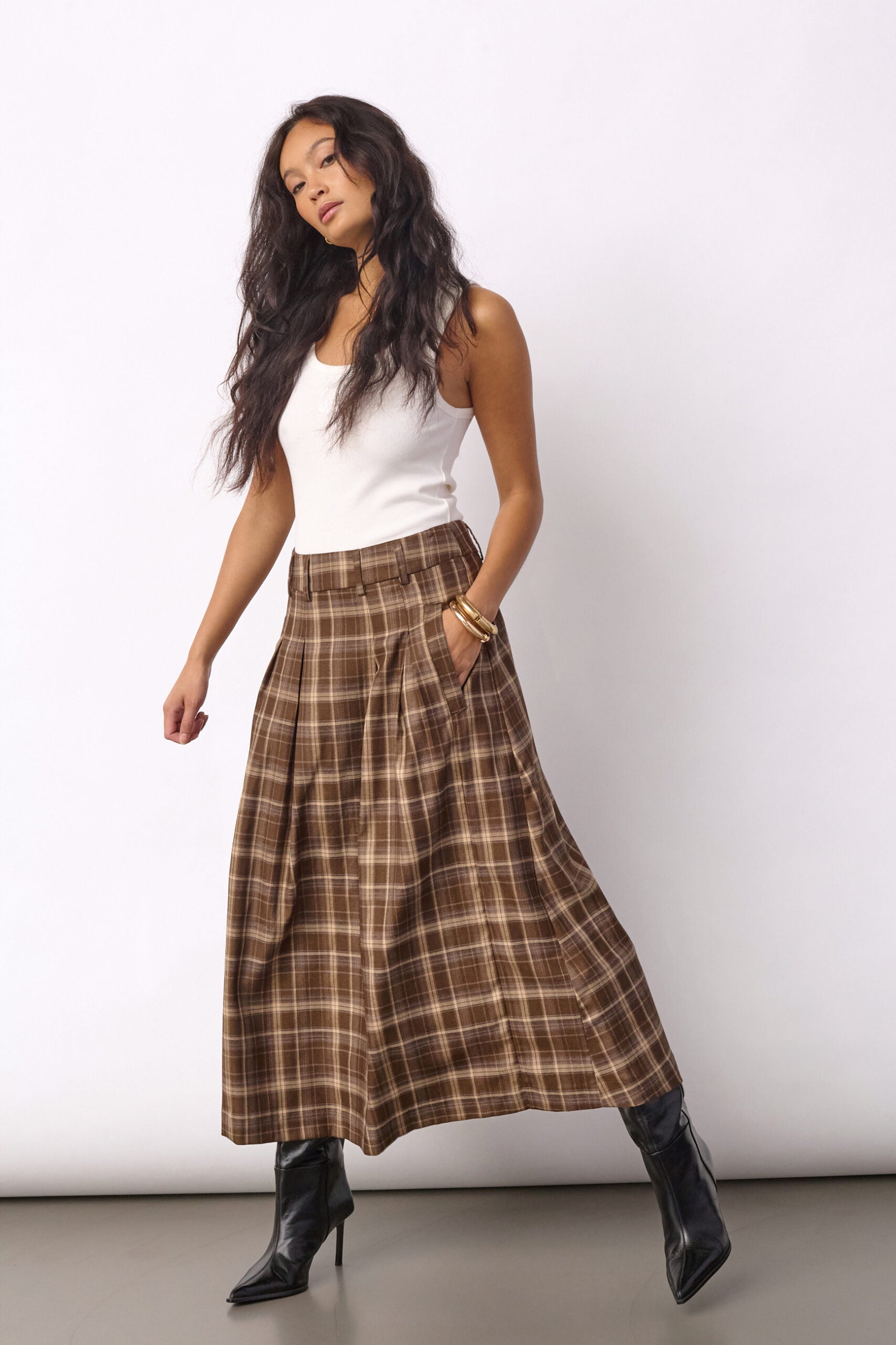 Co'Couture - DagnyCC Anya Check Pleat Skirt