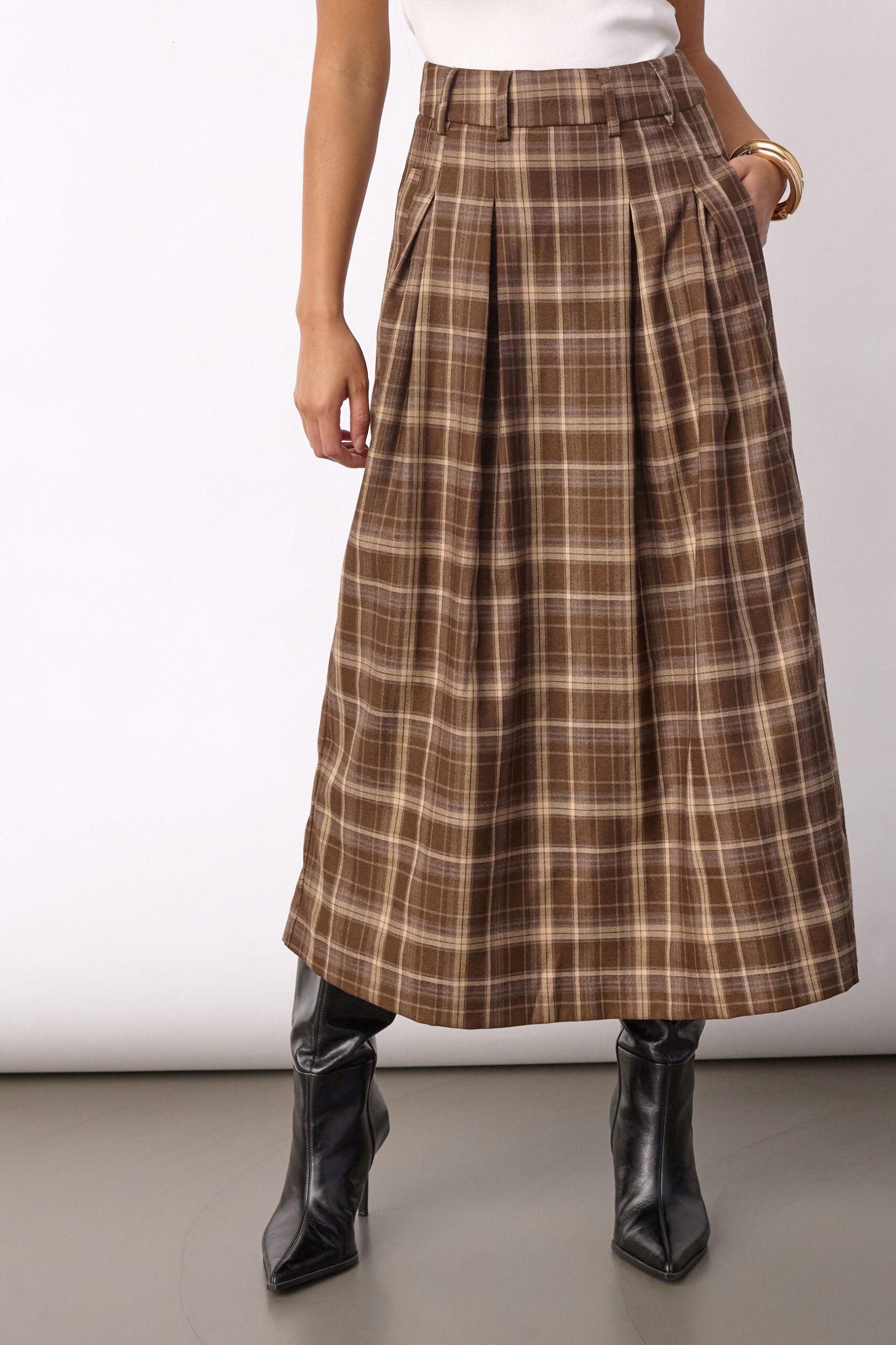 Co'Couture - DagnyCC Anya Check Pleat Skirt