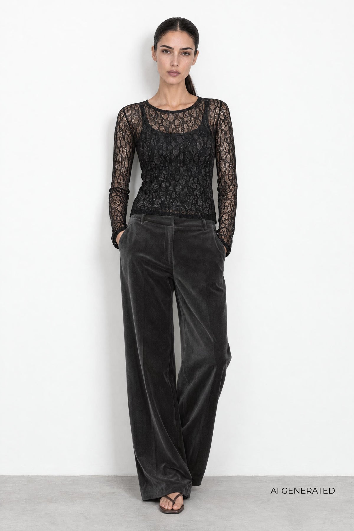 Leveté room - LR-Urina 1 Meshbluse i sort