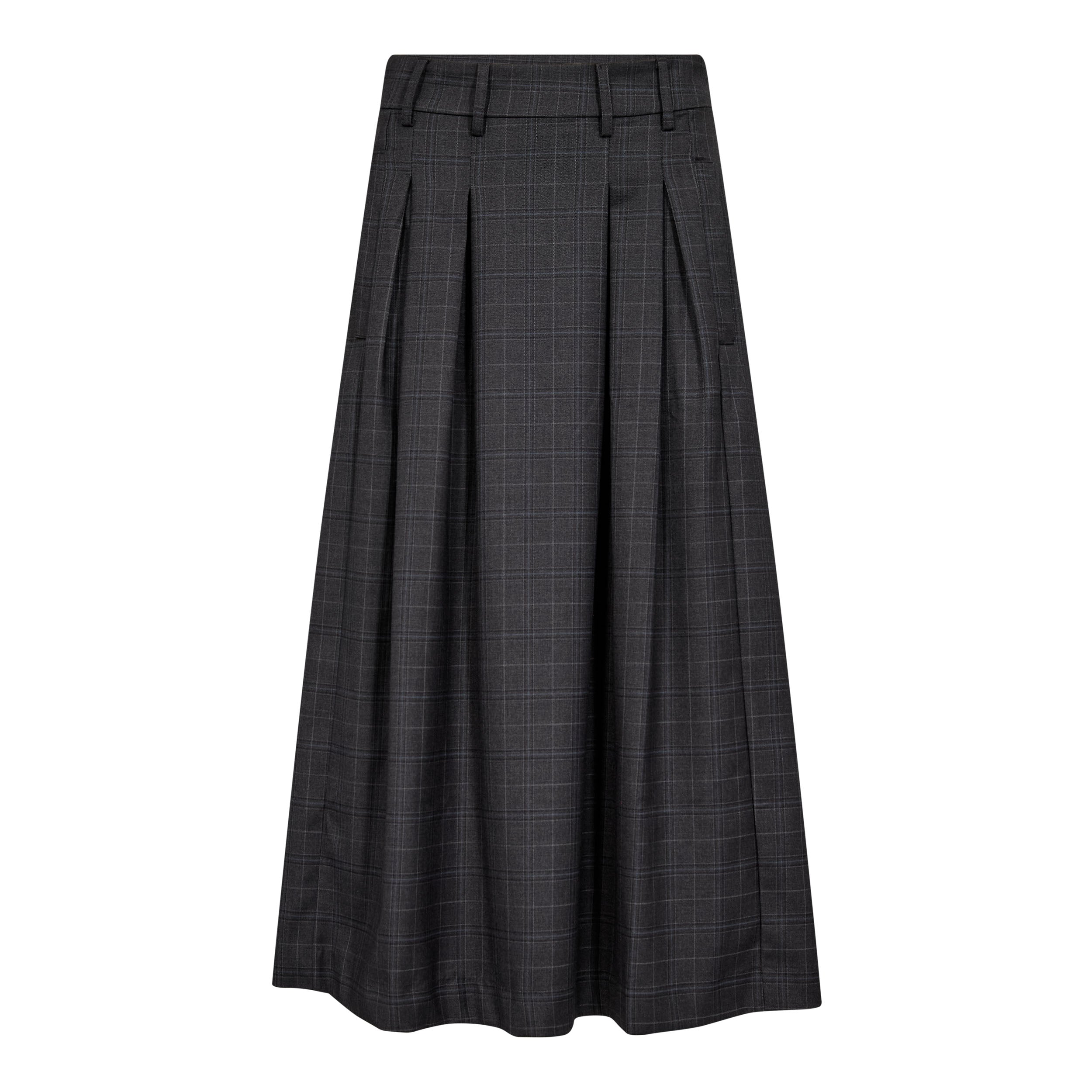 Co’Couture - EloraCC Check Pleat Nederdel Dark Grey