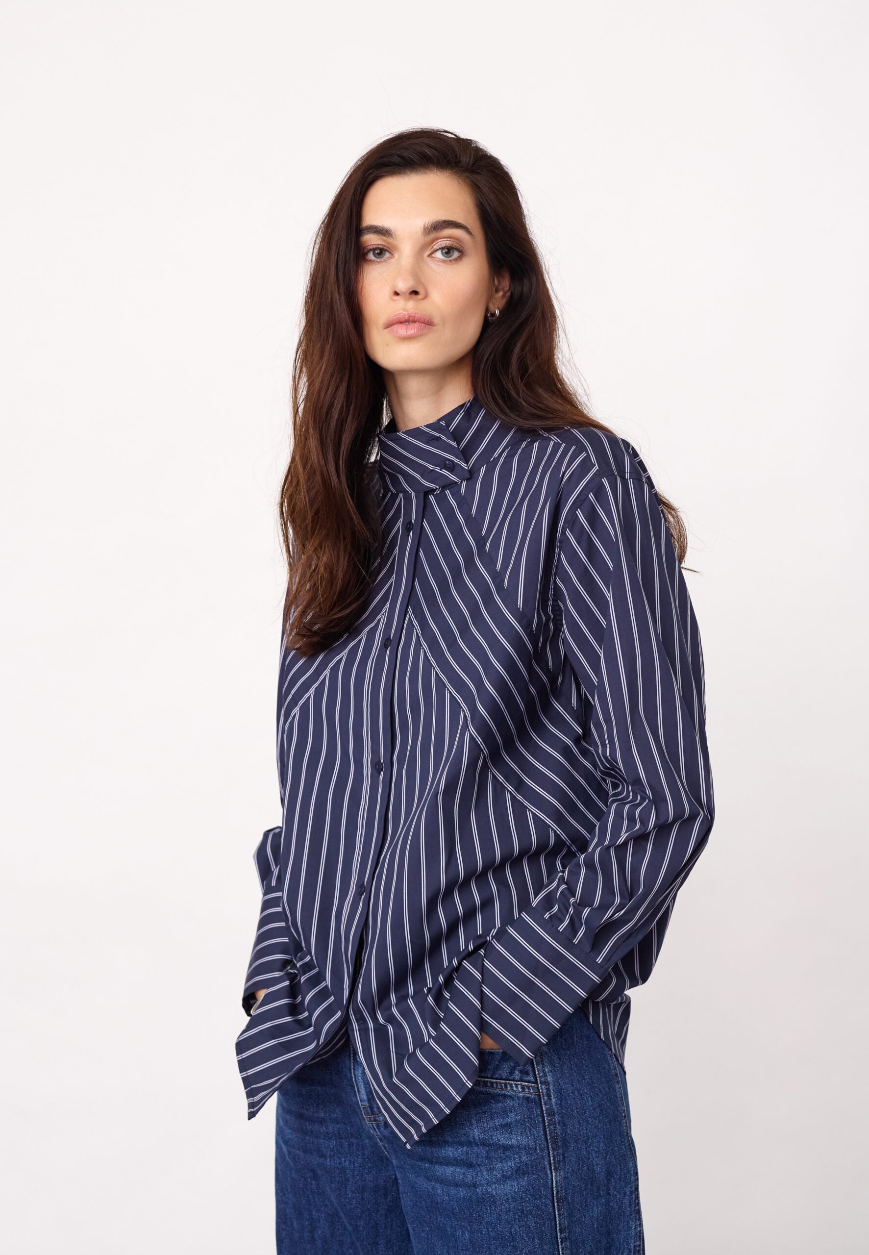 Co'couture - SomoCC Stripe Funnel Neck Shirt
