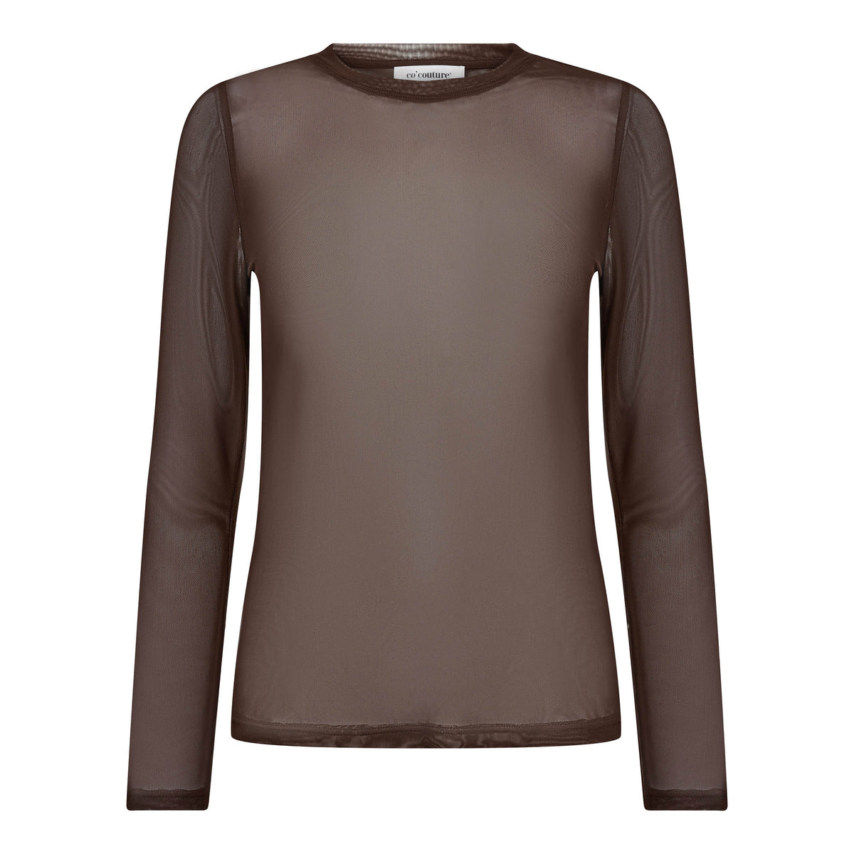 Co’Couture – MeshCC O-neck Blouse – Brown