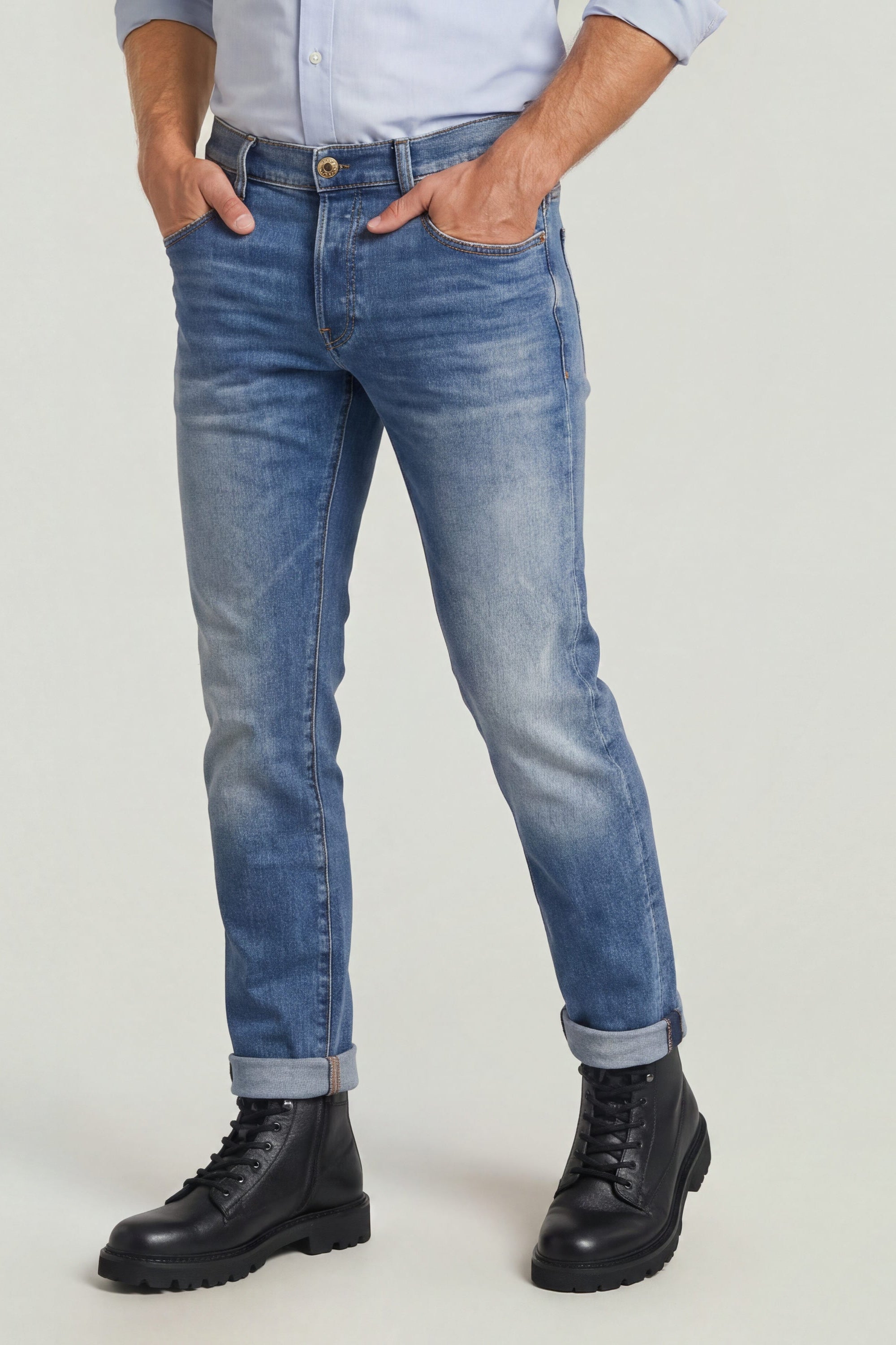 G-Star - 3301 Regular Tapered Worn in Azure