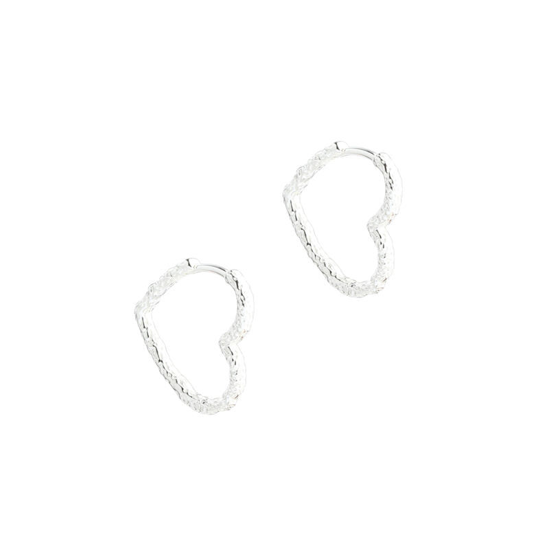 Aqua Dulce - Love Me Heart Hoop Big, sølv