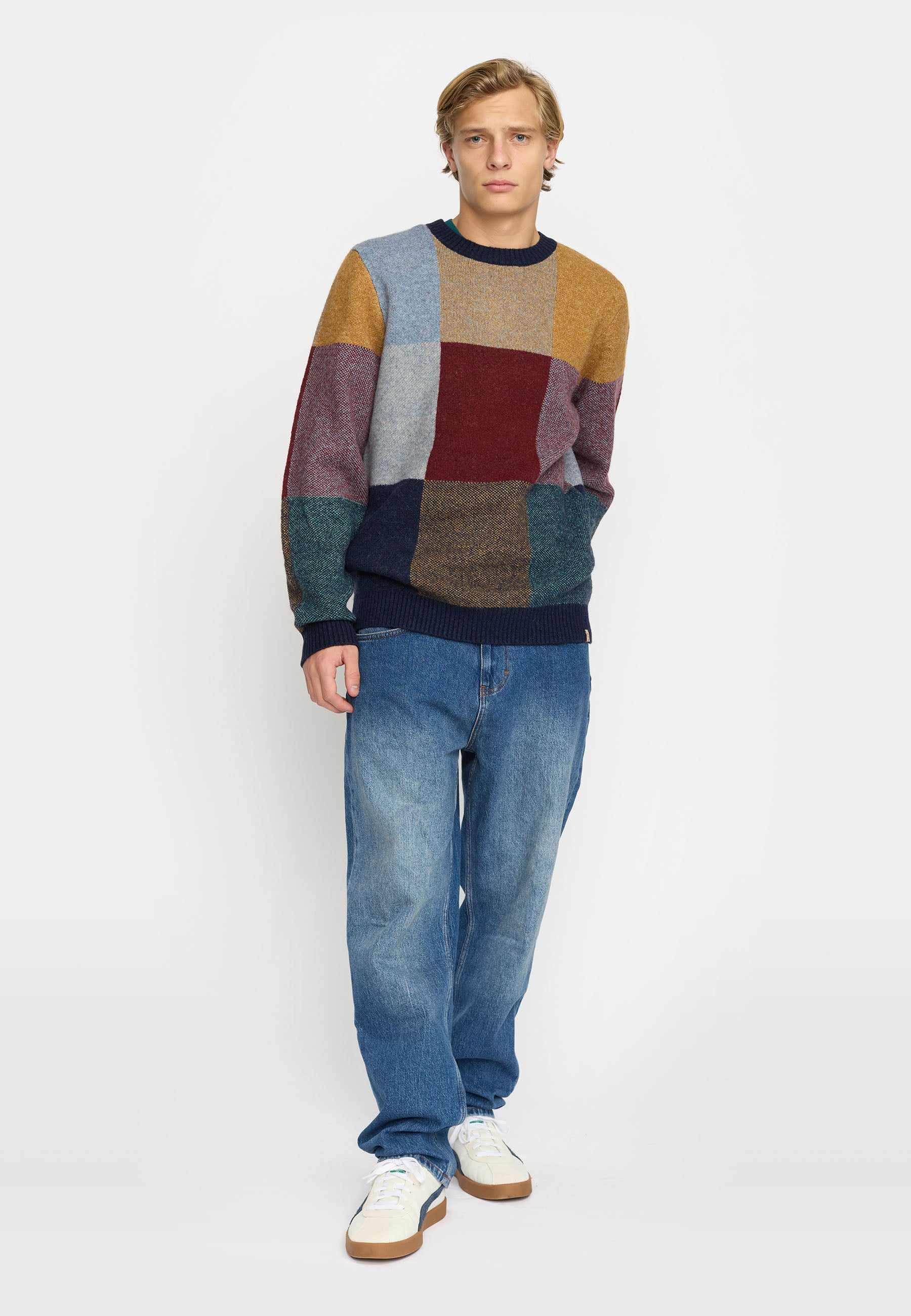 Revolution - Knit Sweater i Navy Multi