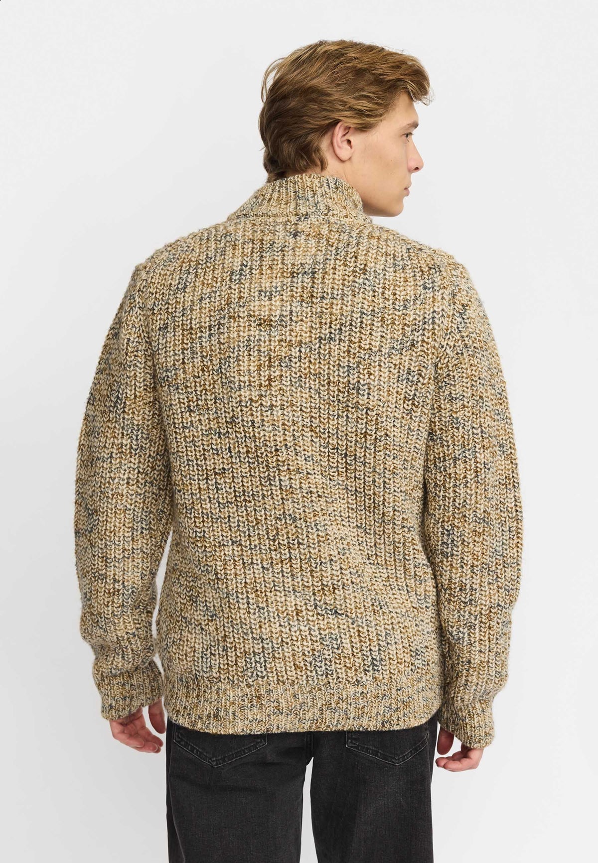 Revolution - Zipped Knit Cardigan Offwhite