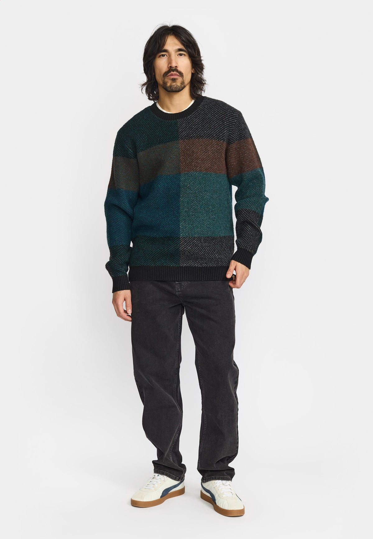 Revolution - Knit Sweater Black Check