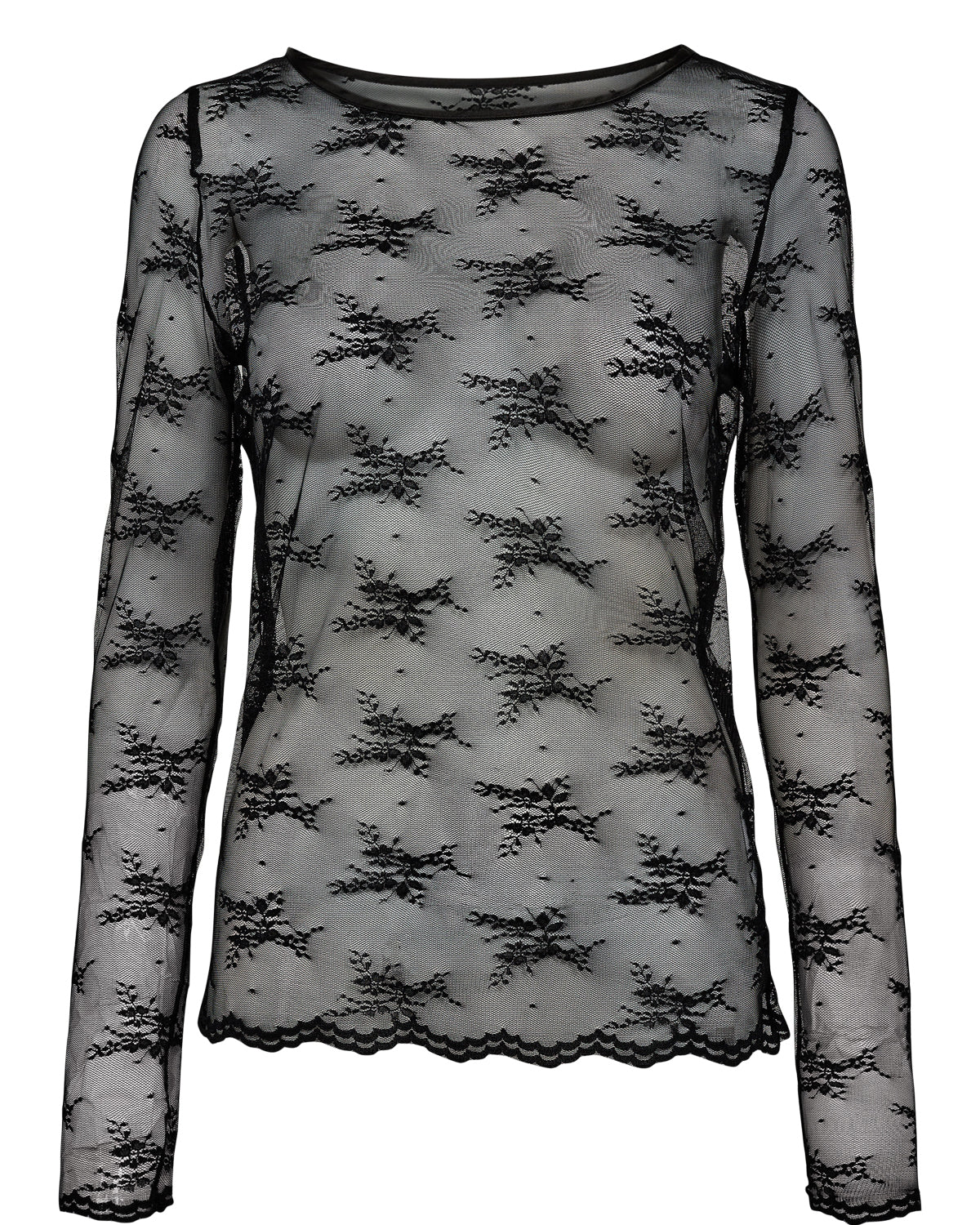 Nümph - NUNatalia Meshbluse i sort