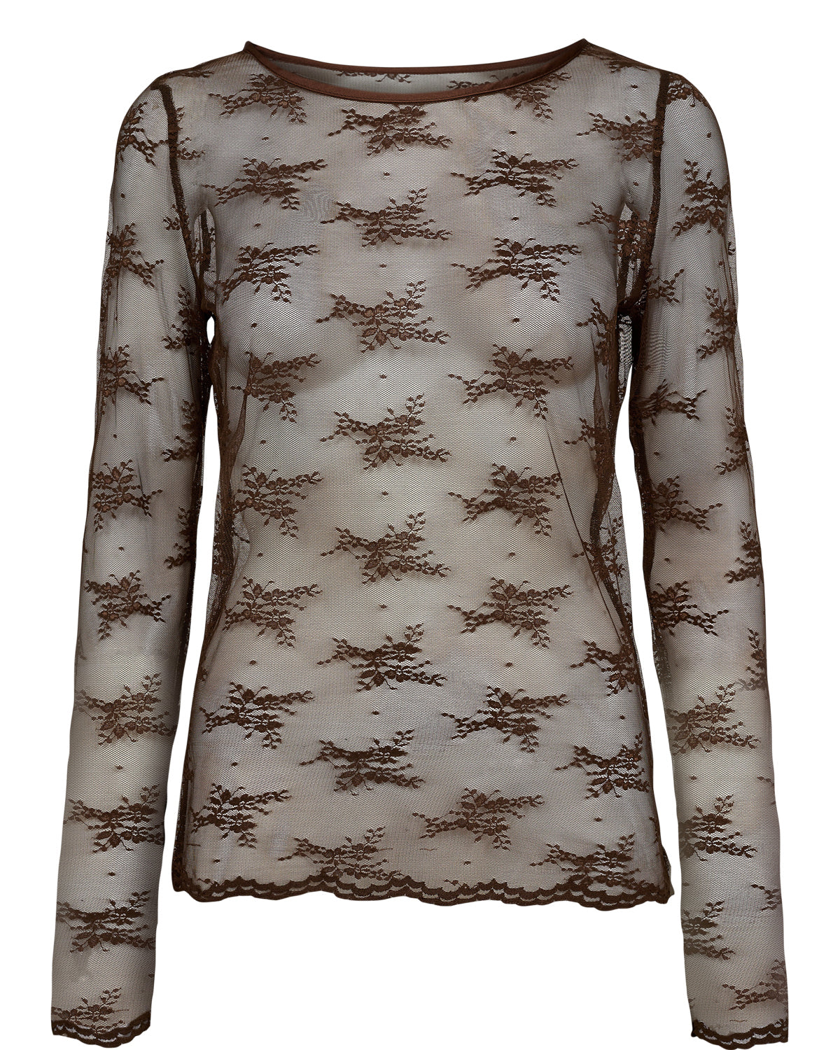 Nümph - NUNatalia Meshbluse i brun