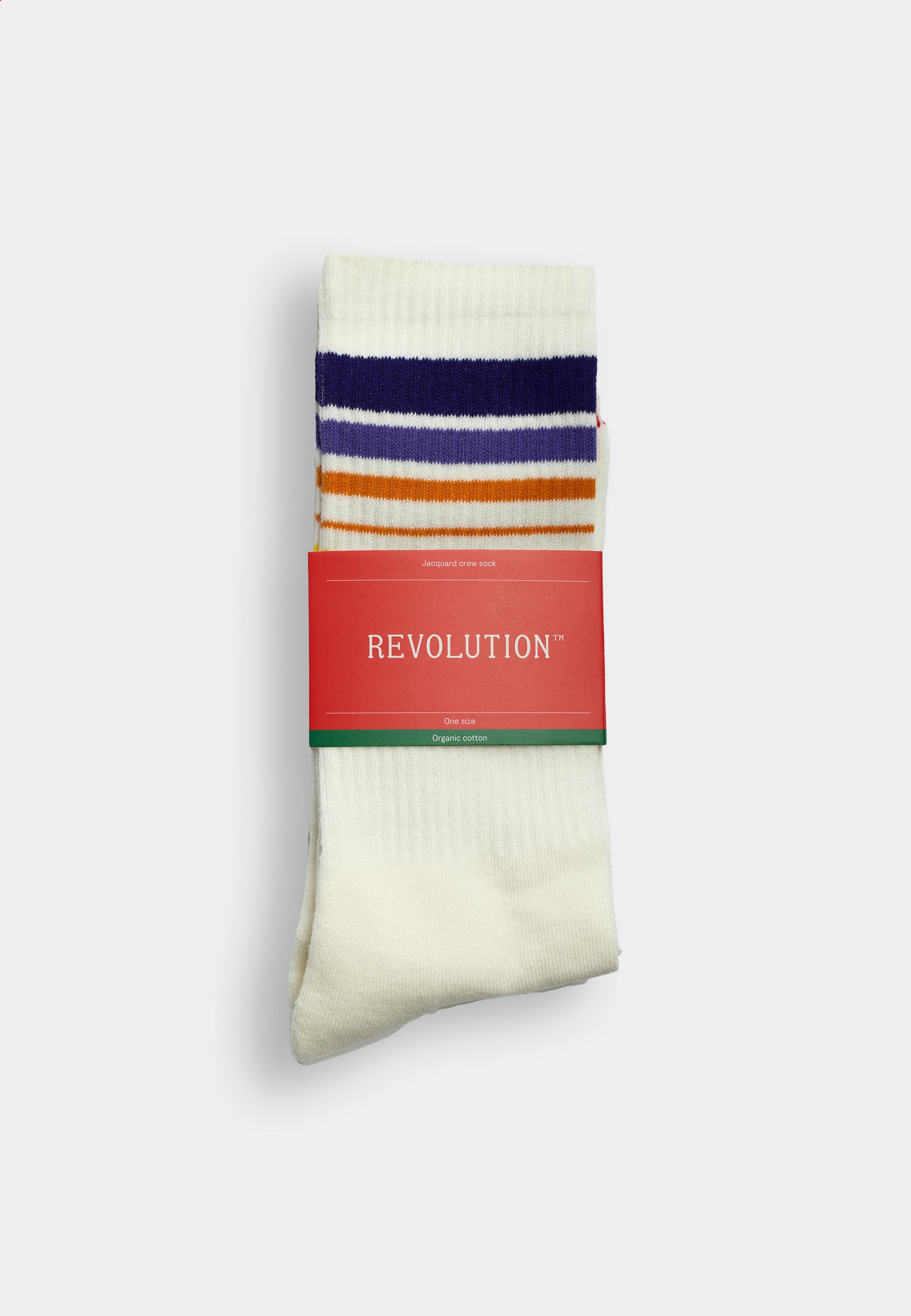 Revolution - Jaquard Crew Sock Offwhite/Sort
